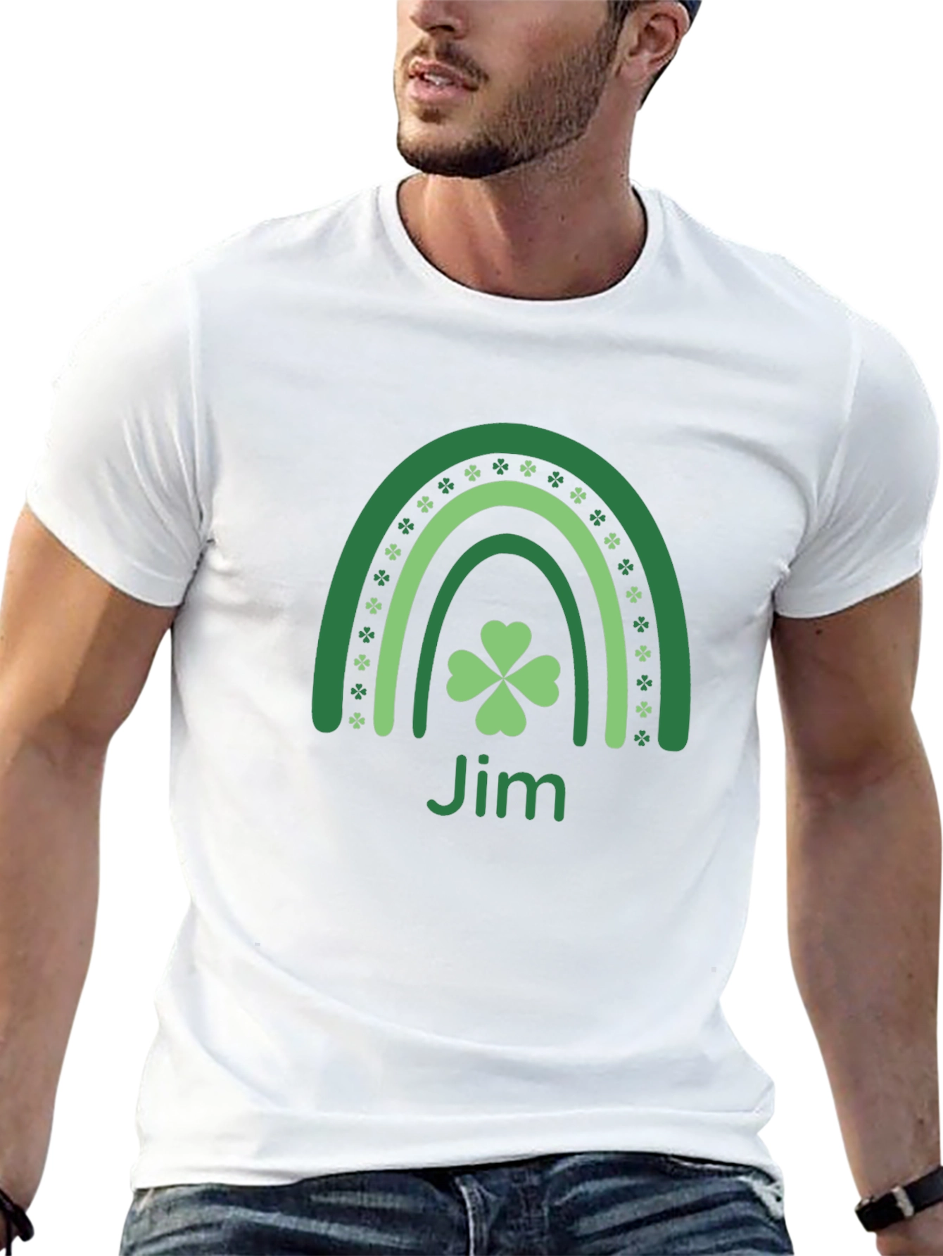 St. Patricks Day Jim Clover Rainbow T-Shirt