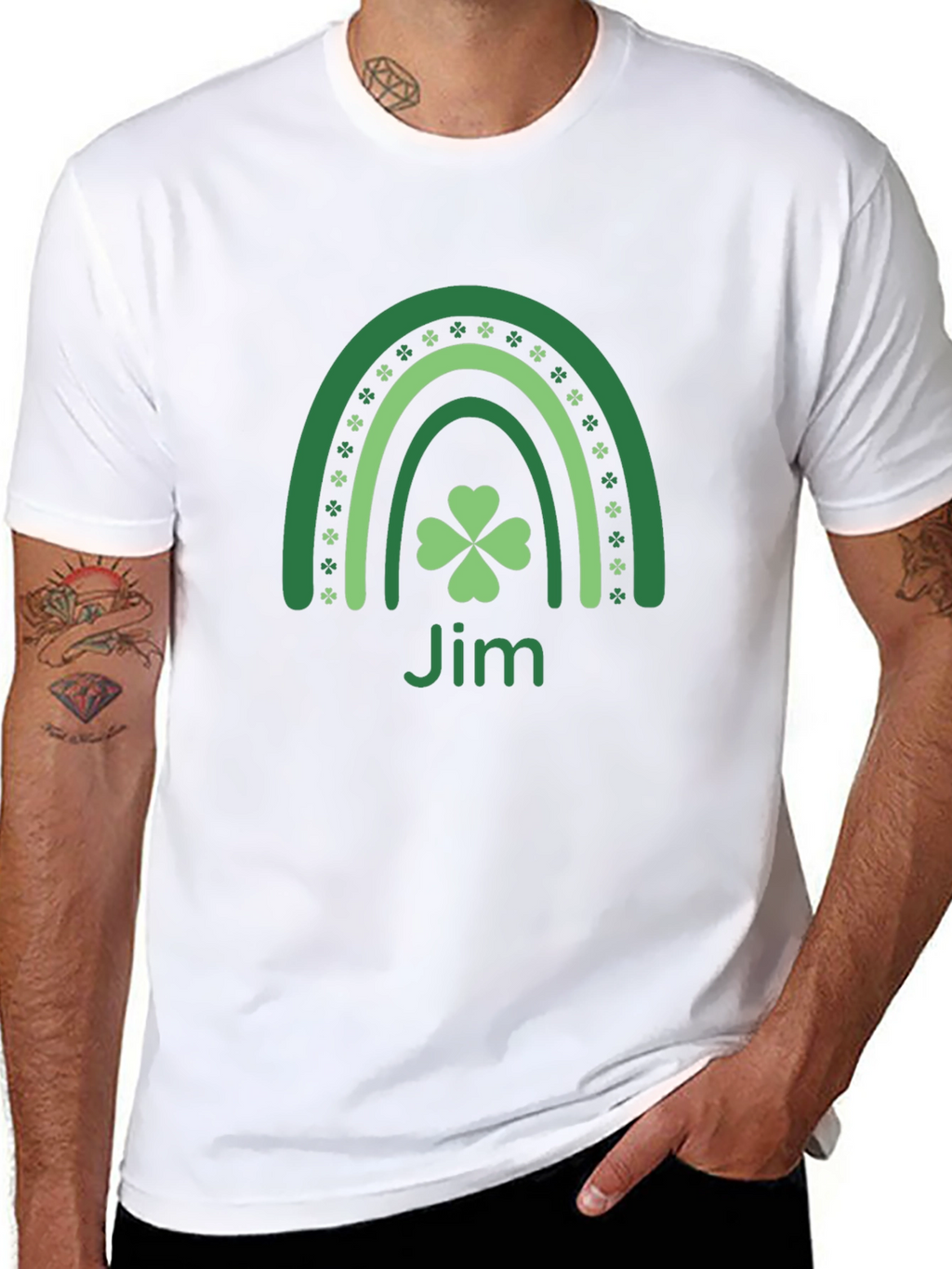 St. Patricks Day Jim Clover Rainbow T-Shirt