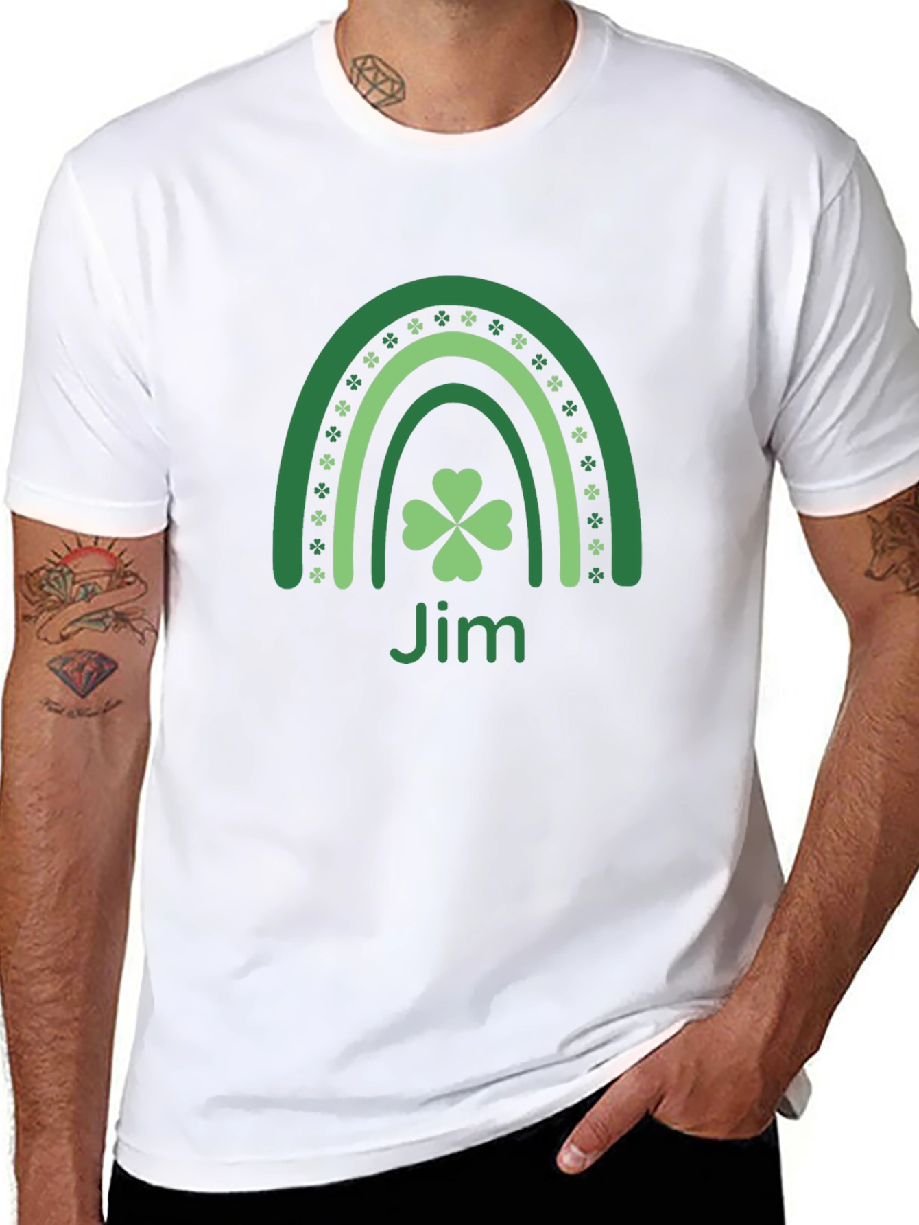 St. Patricks Day Jim Clover Rainbow T-Shirt