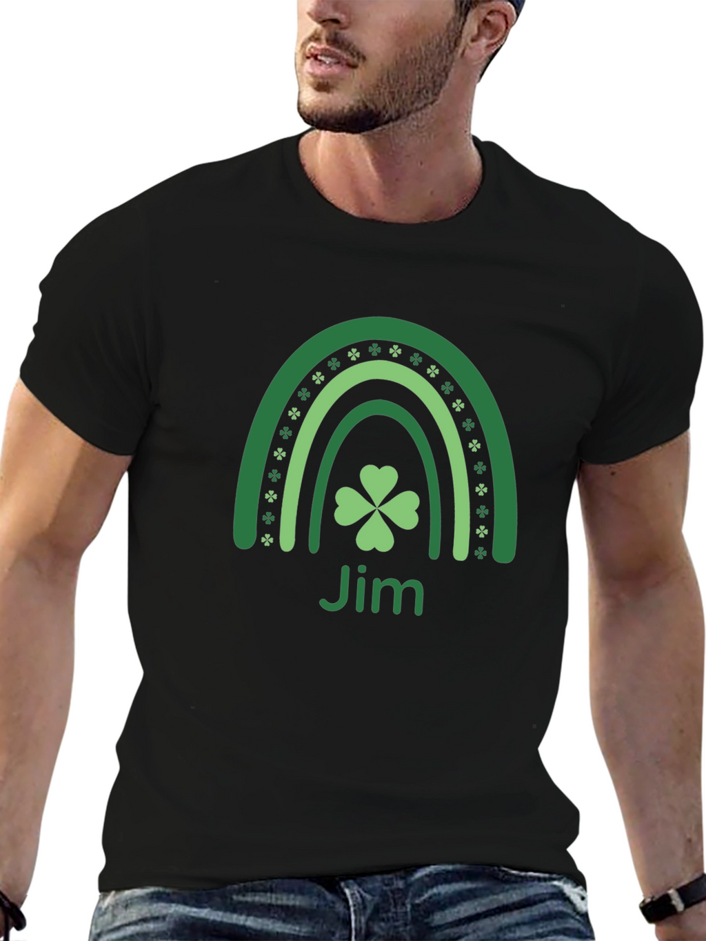 St. Patricks Day Jim Clover Rainbow T-Shirt