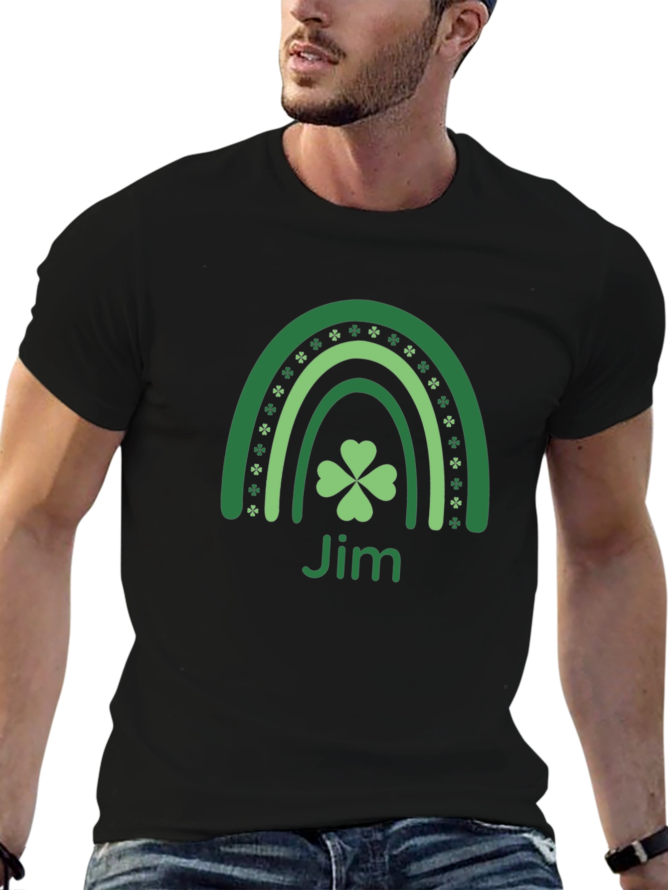 St. Patricks Day Jim Clover Rainbow T-Shirt