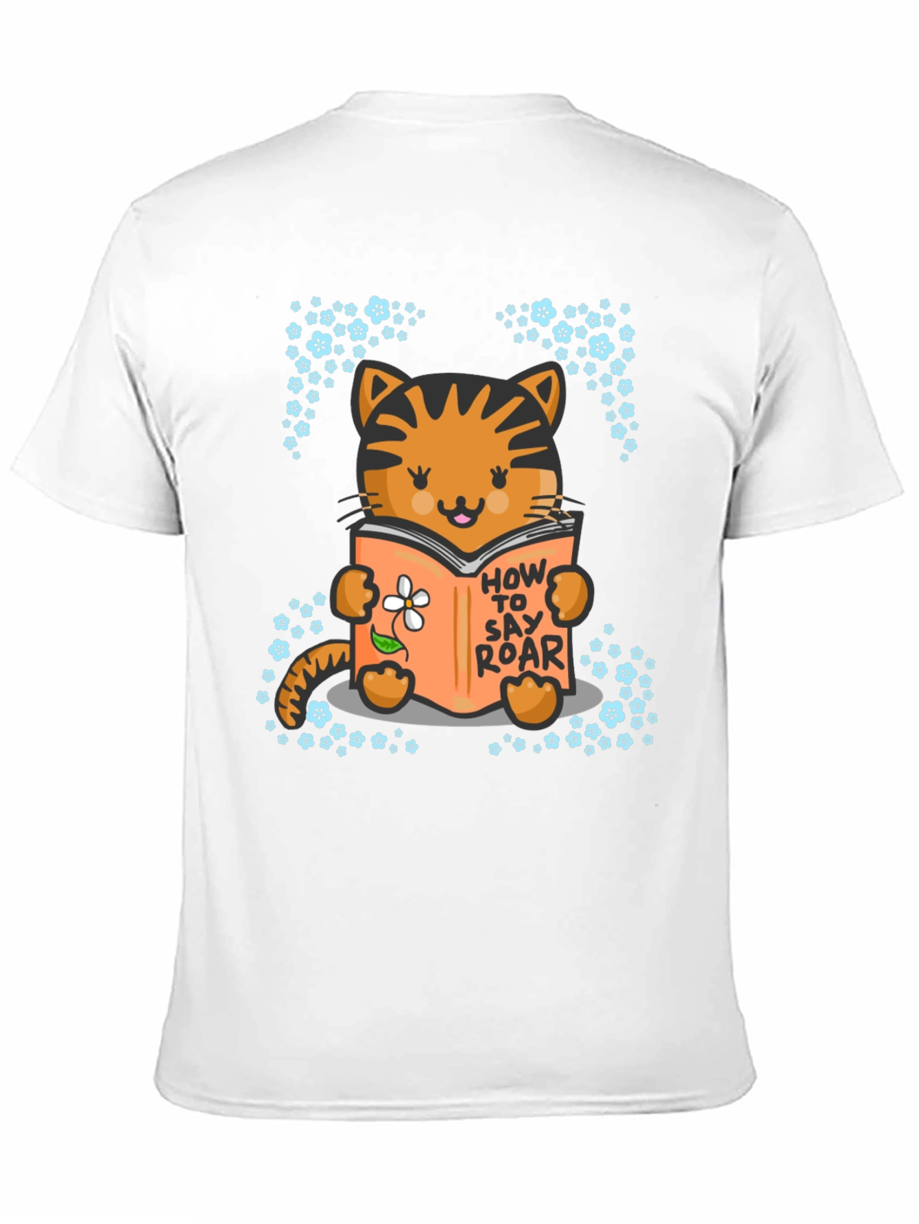Cute Cat Reading T-Shirt - How To Say Roar