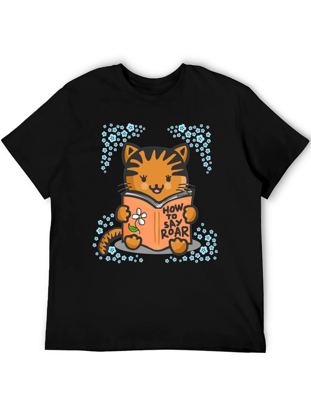 Cute Cat Reading T-Shirt - How To Say Roar