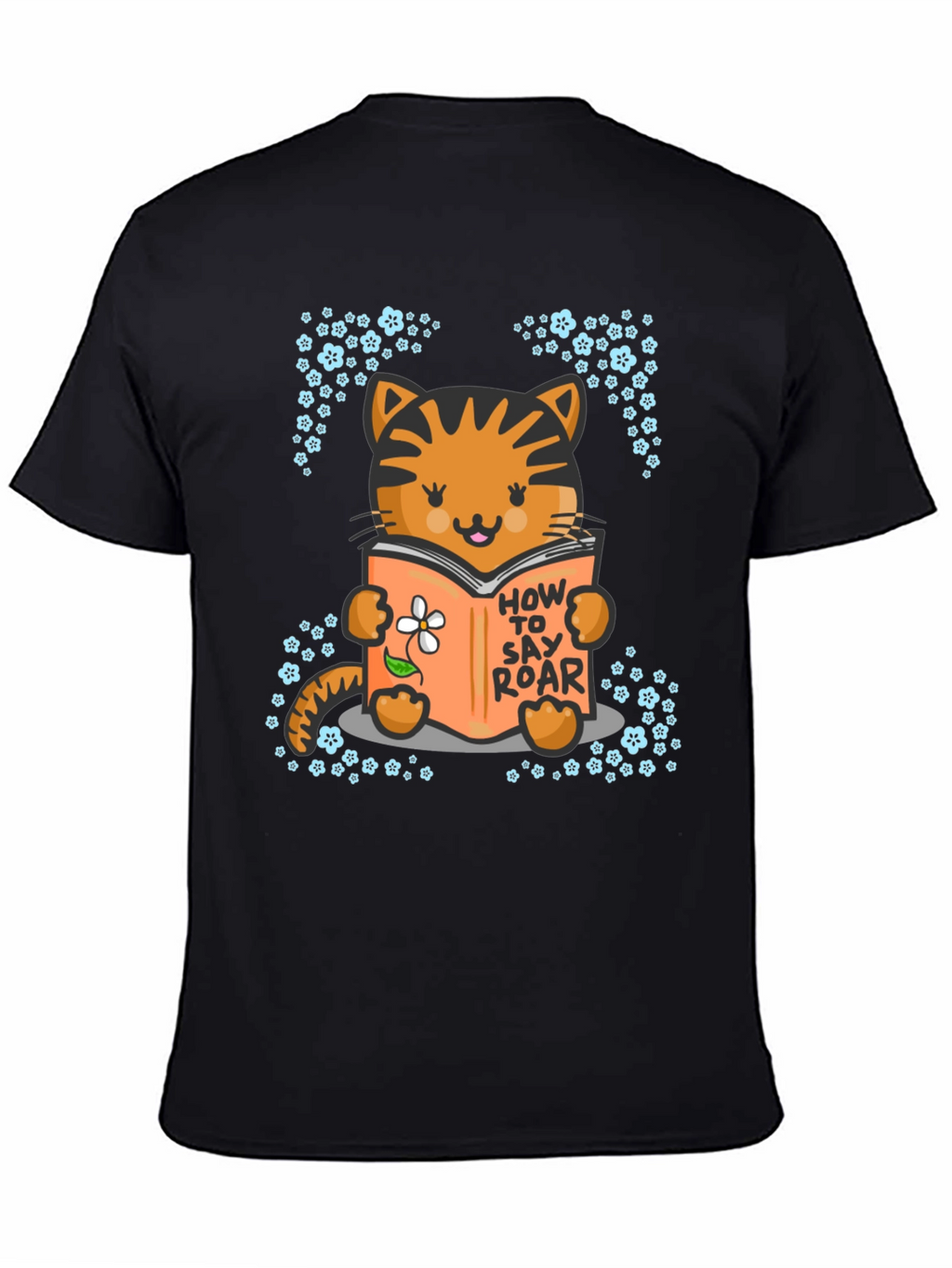 Cute Cat Reading T-Shirt - How To Say Roar