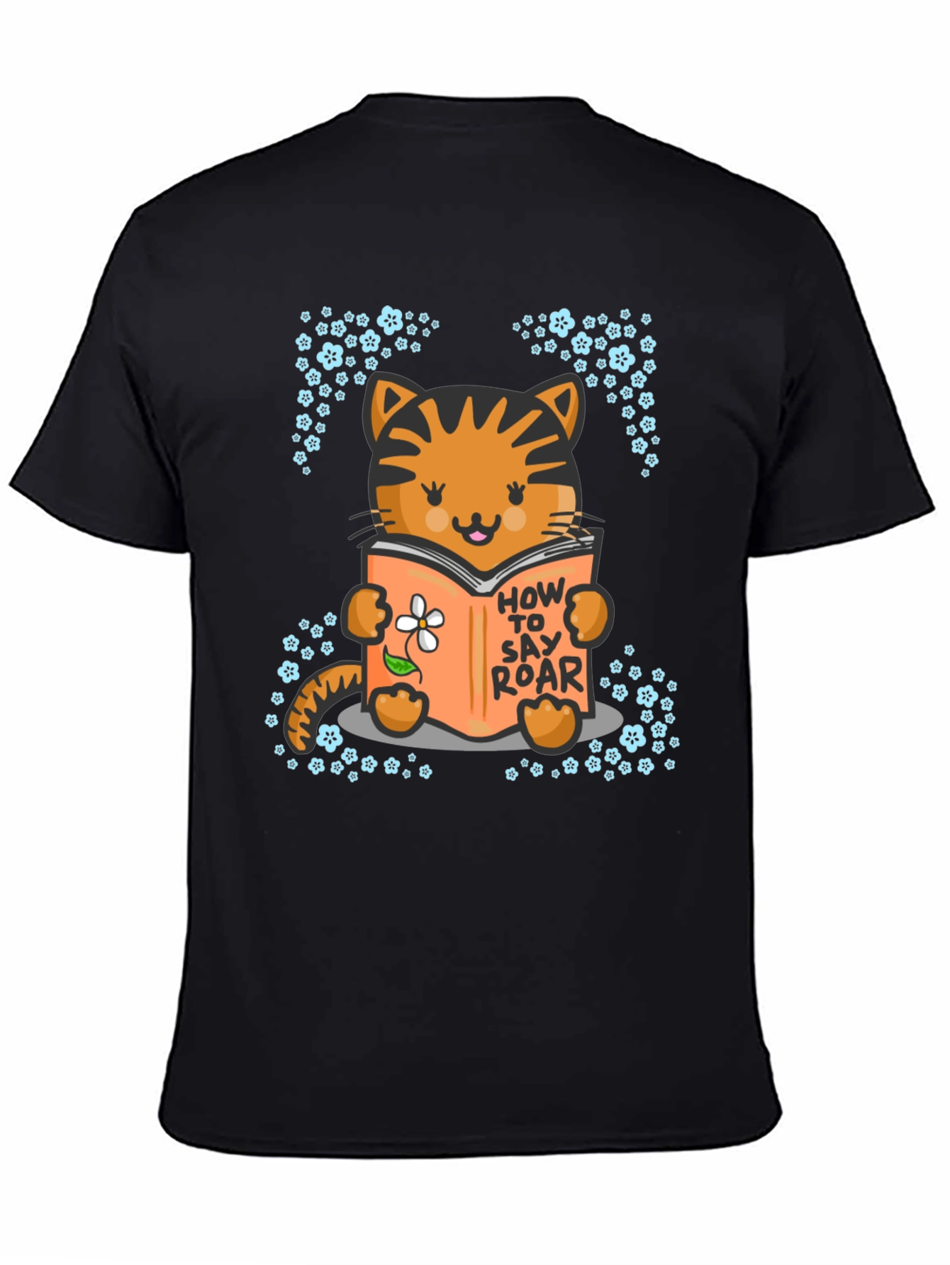 Cute Cat Reading T-Shirt - How To Say Roar