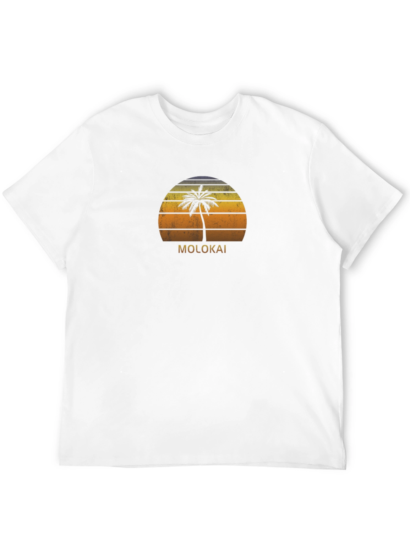 Molokai Sunset Palm Graphic T-Shirt - Tropical Island Vibes