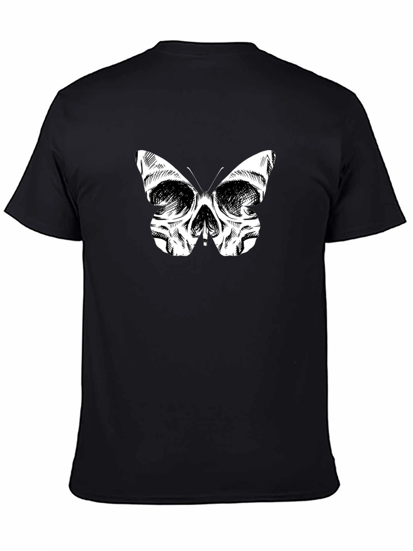 Skull Butterfly Graphic Tee - Mens Black T-Shirt
