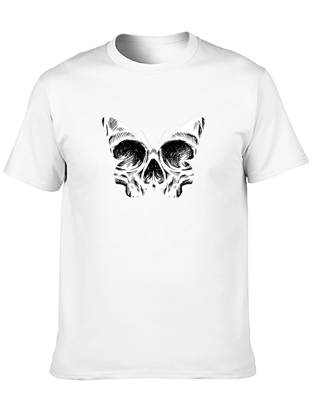 Skull Butterfly Graphic Tee - Mens Black T-Shirt