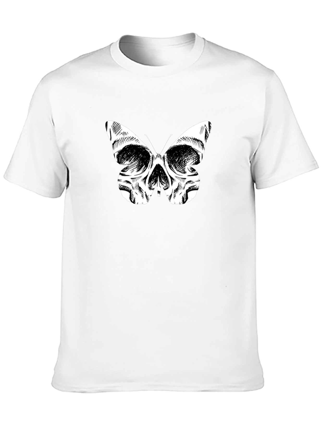Skull Butterfly Graphic Tee - Mens Black T-Shirt