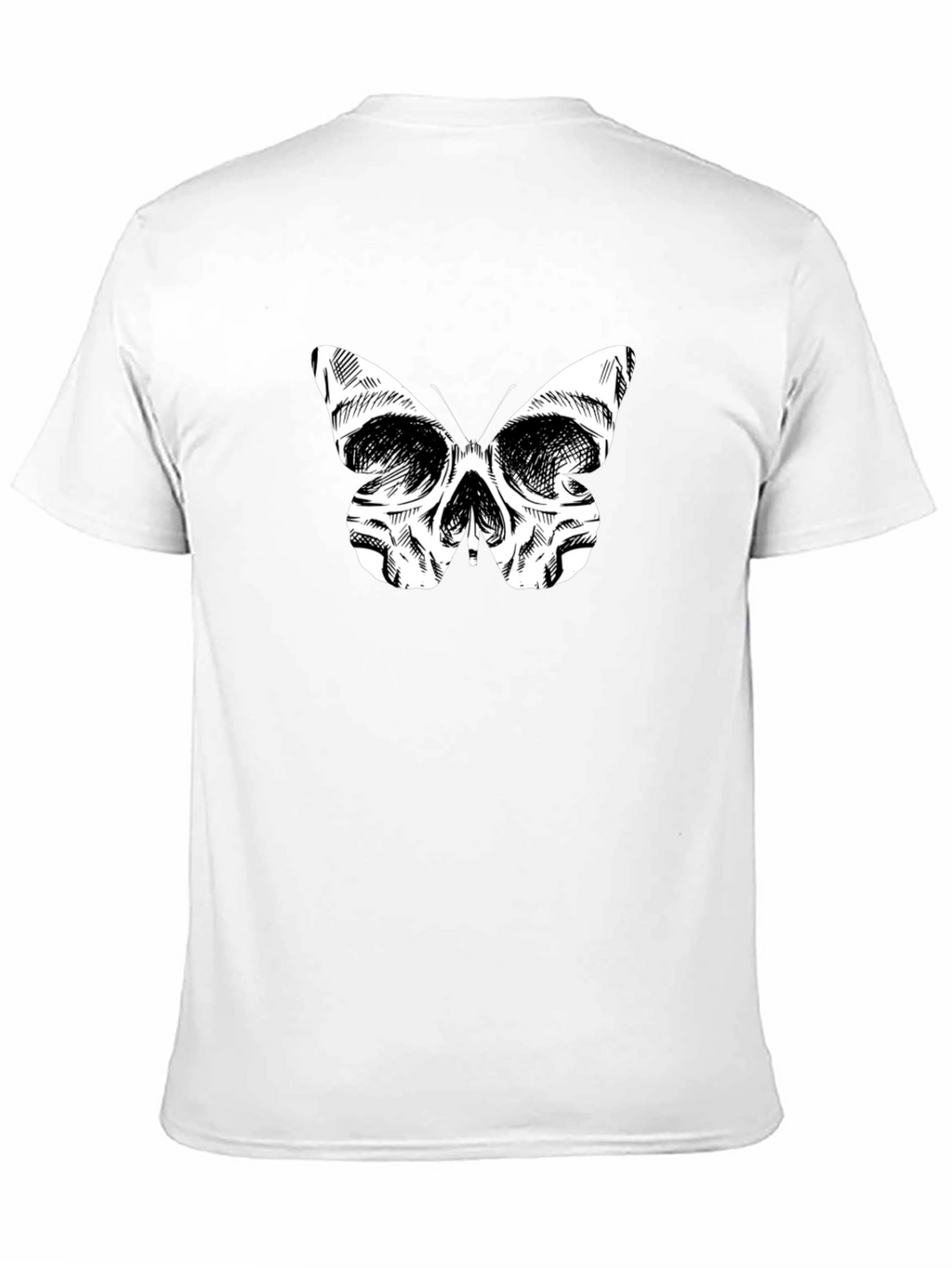 Skull Butterfly Graphic Tee - Mens Black T-Shirt