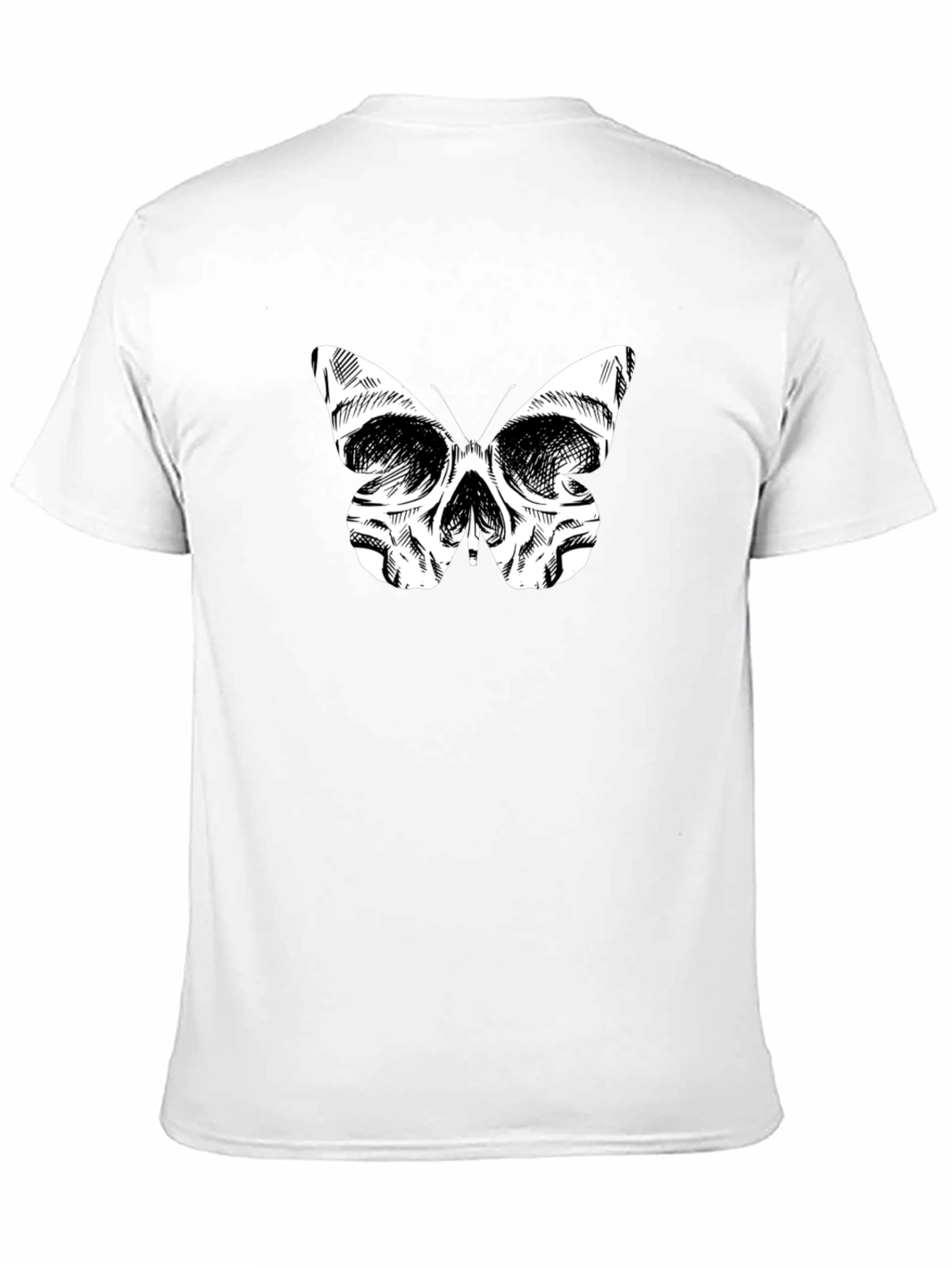 Skull Butterfly Graphic Tee - Mens Black T-Shirt