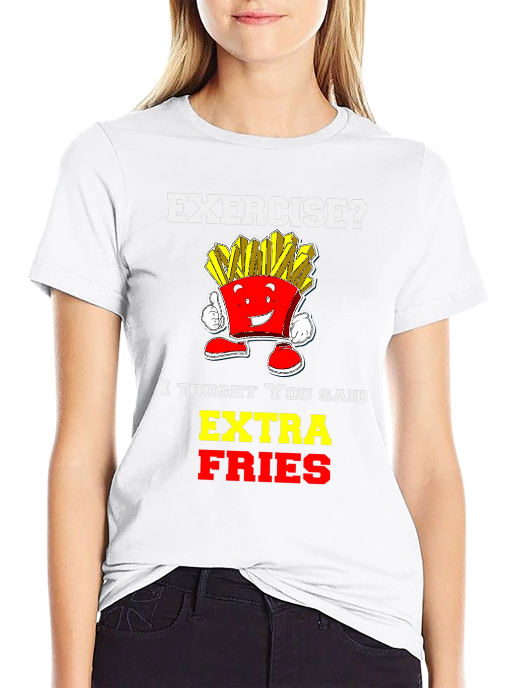 Funny Extra Fries Graphic T-Shirt