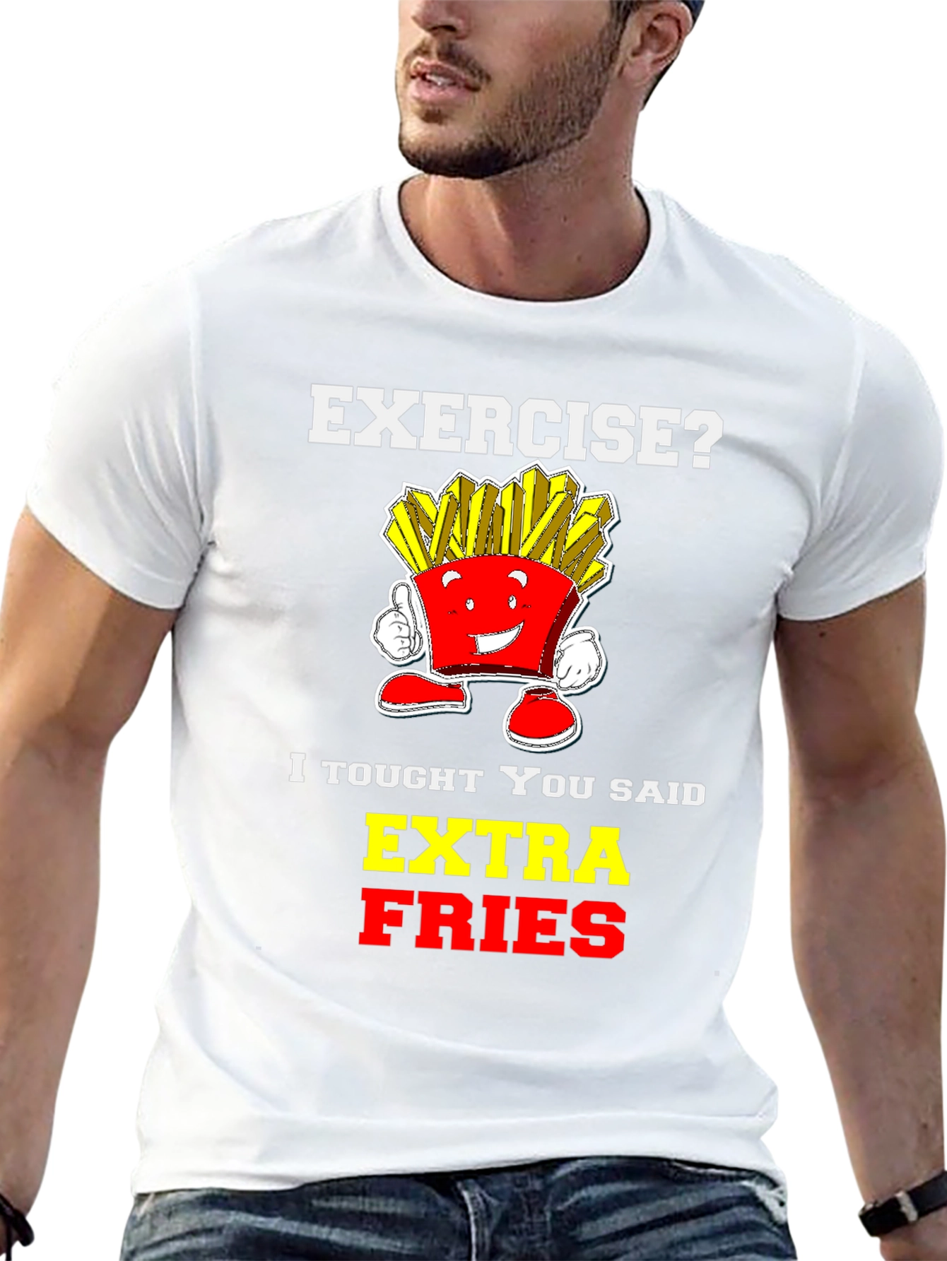 Funny Extra Fries Graphic T-Shirt