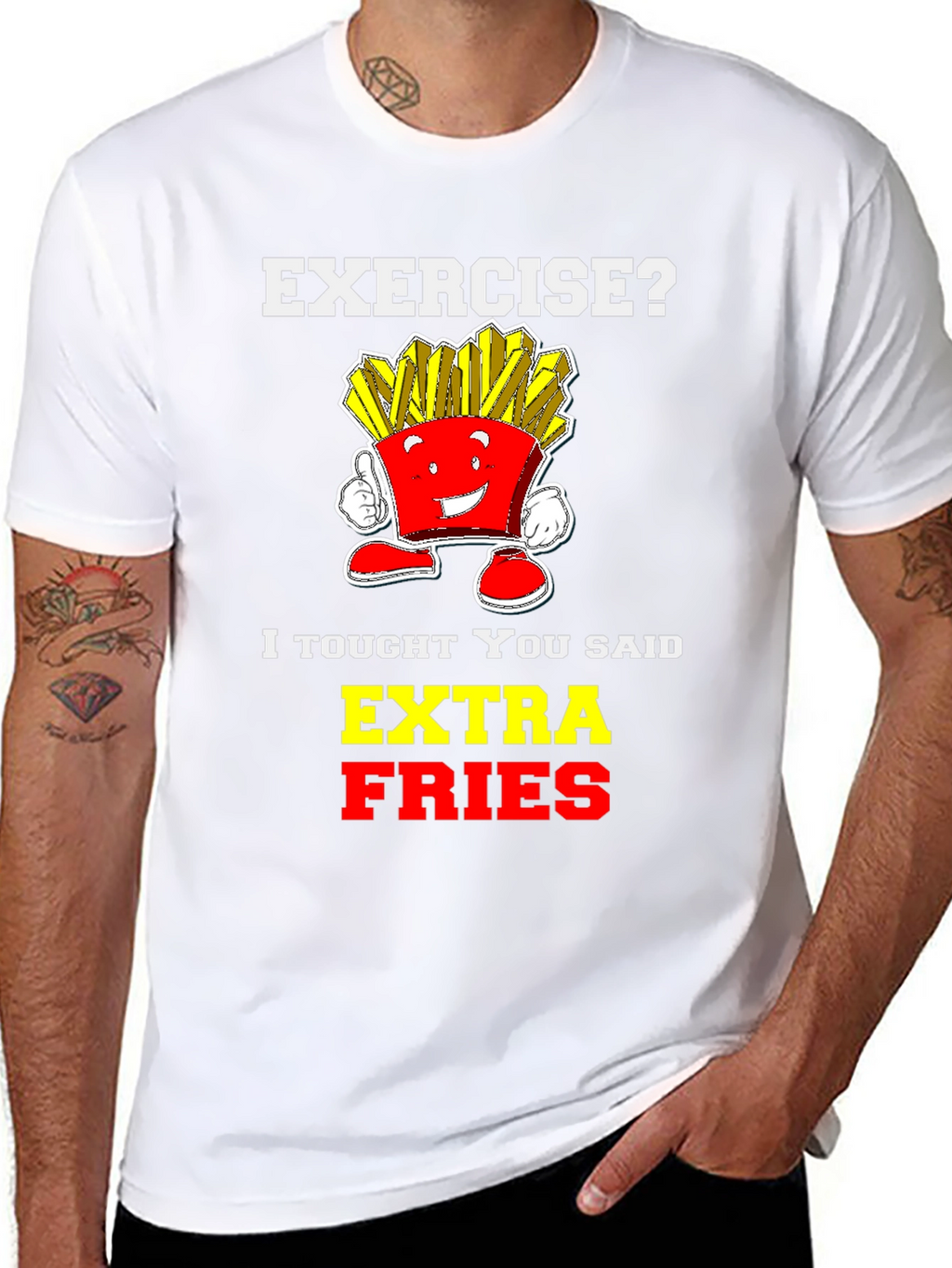 Funny Extra Fries Graphic T-Shirt