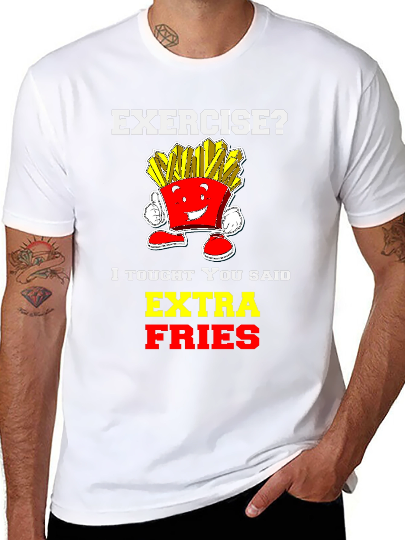 Funny Extra Fries Graphic T-Shirt