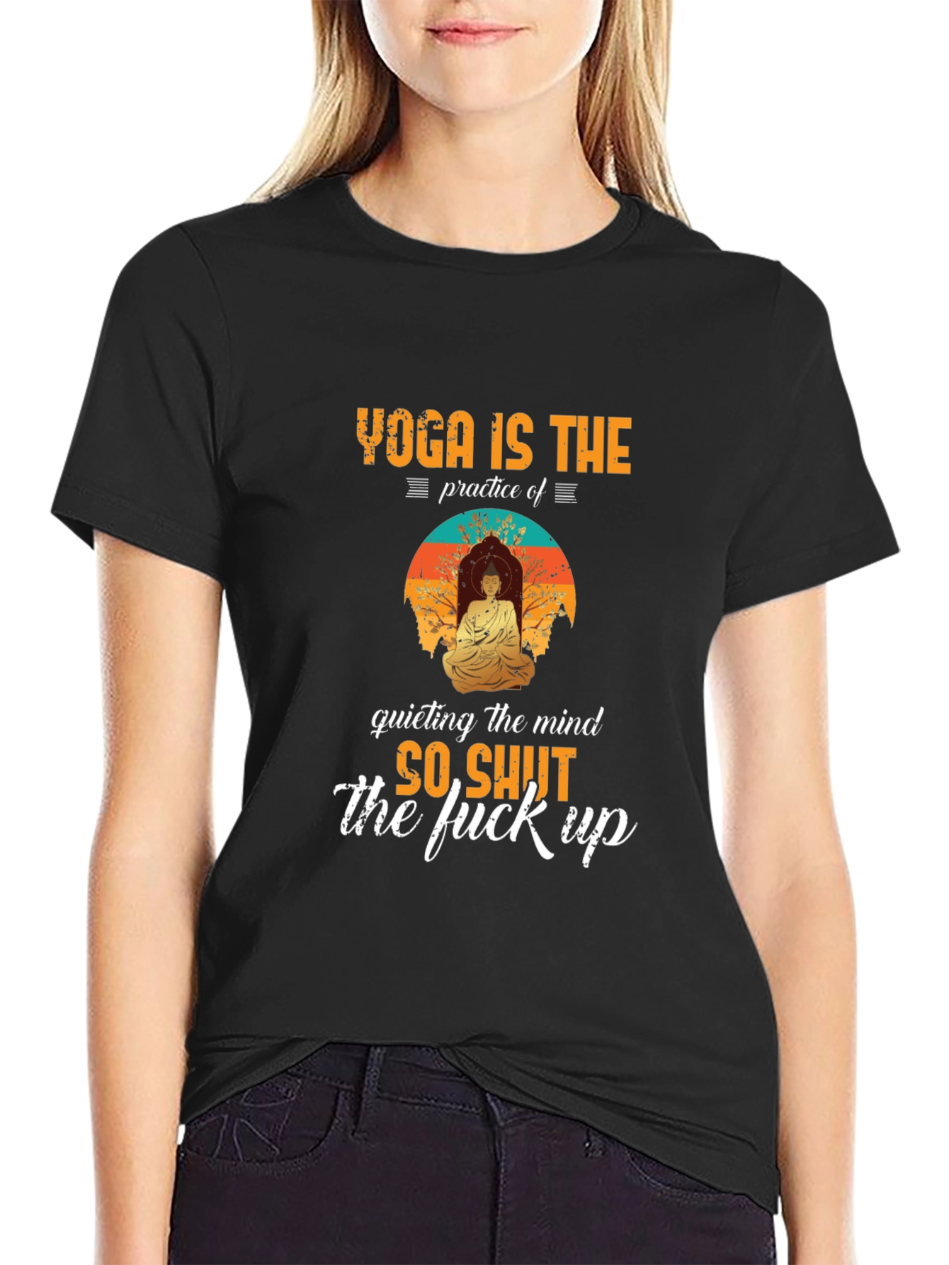 Yoga Shut Up T-Shirt - Funny Meditation Tee
