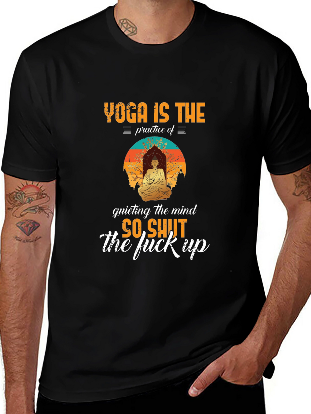 Yoga Shut Up T-Shirt - Funny Meditation Tee