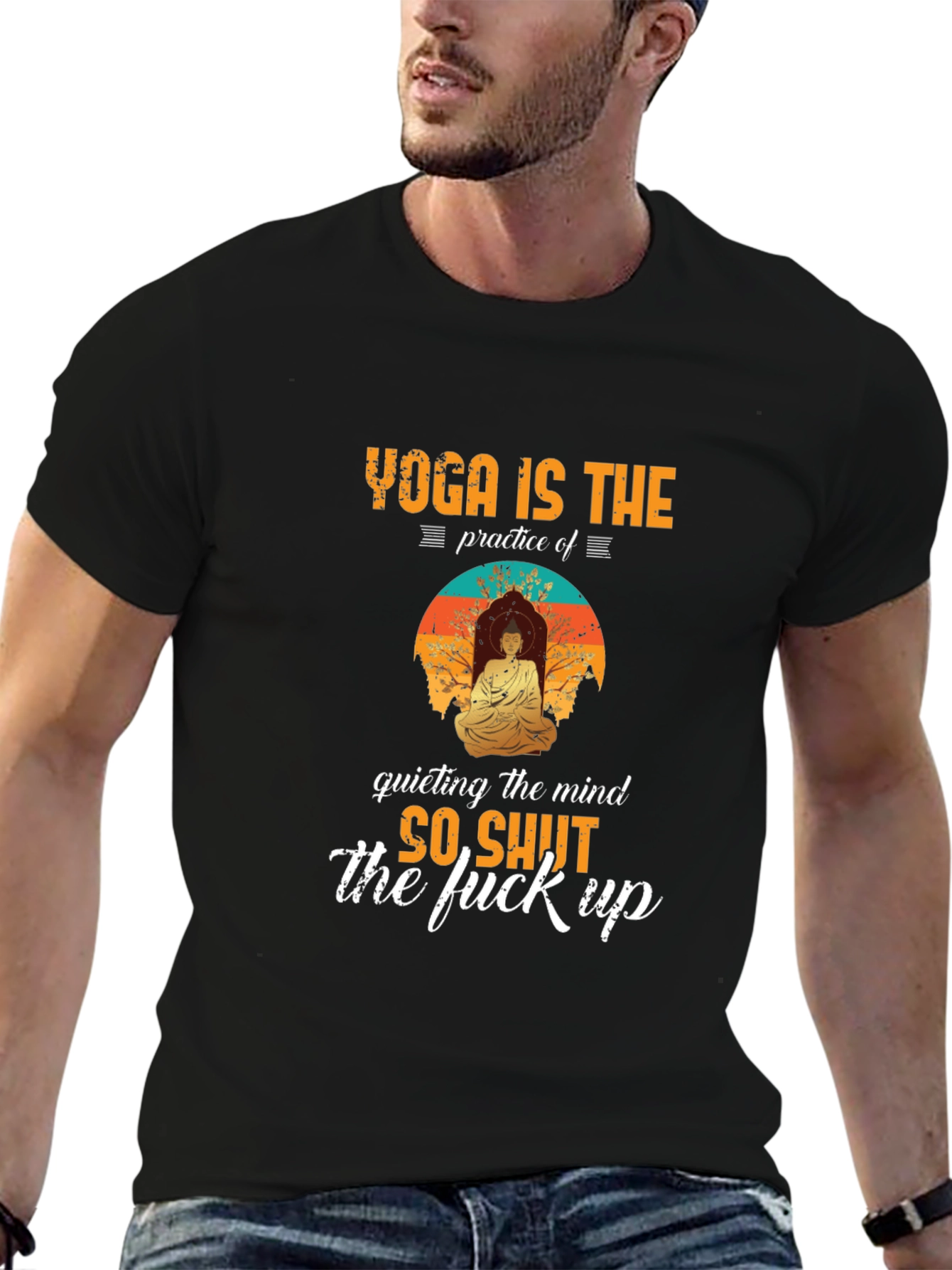 Yoga Shut Up T-Shirt - Funny Meditation Tee