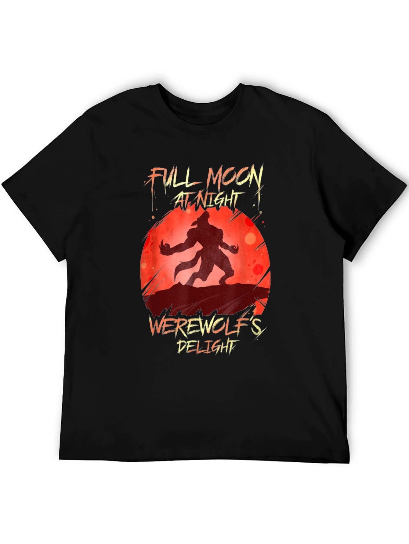 Werewolfs Delight T-Shirt - Full Moon at Night Graphic Tee