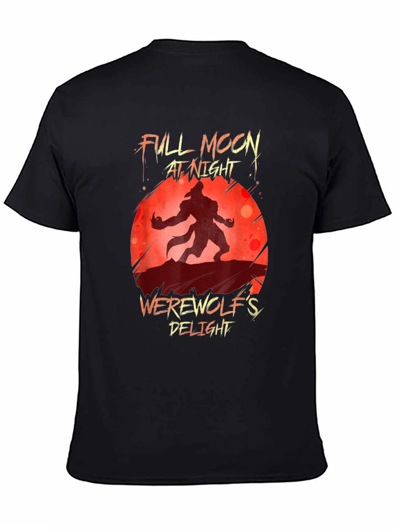 Werewolfs Delight T-Shirt - Full Moon at Night Graphic Tee