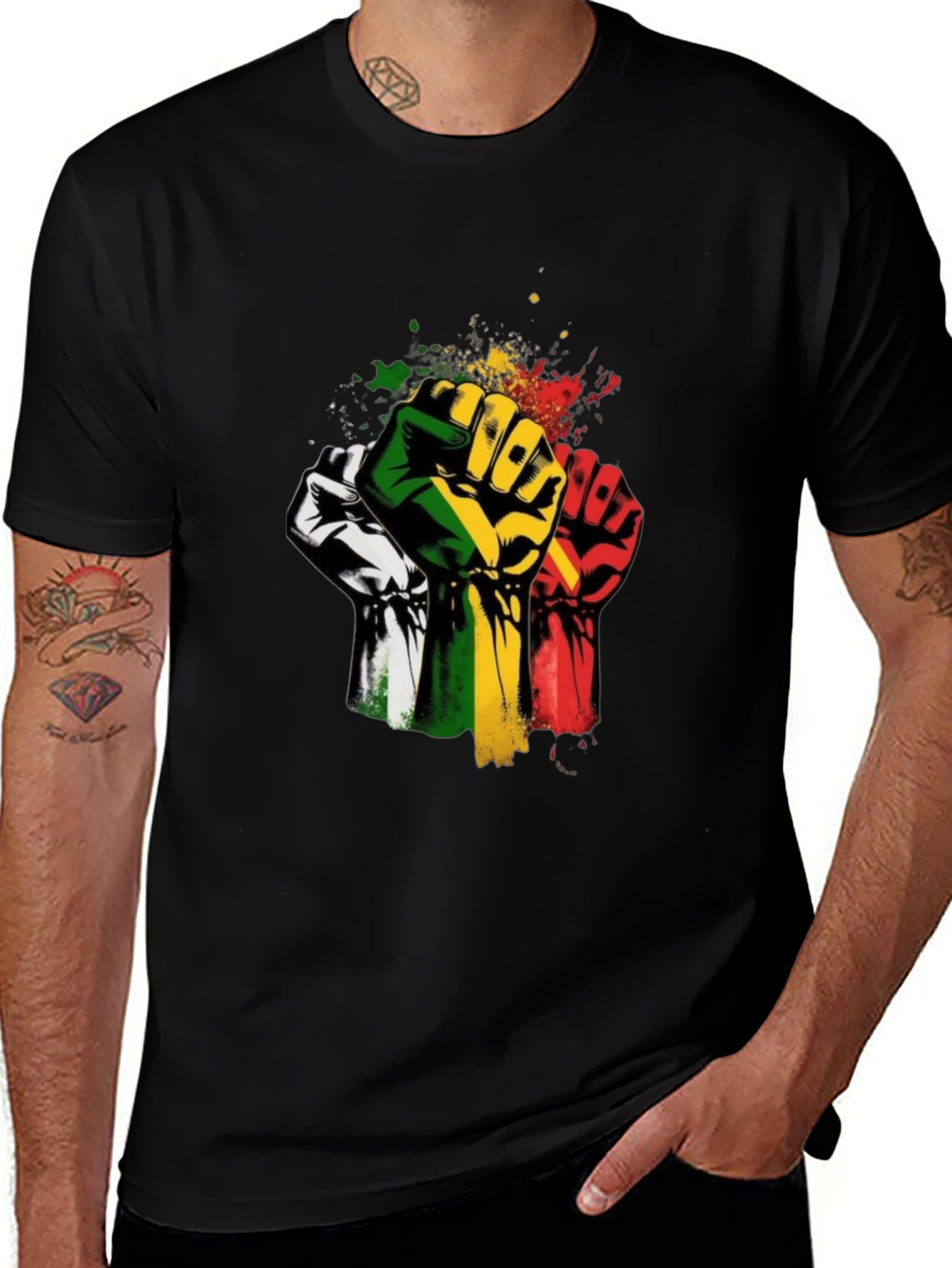 Empowered Fist Graphic T-Shirt - Black