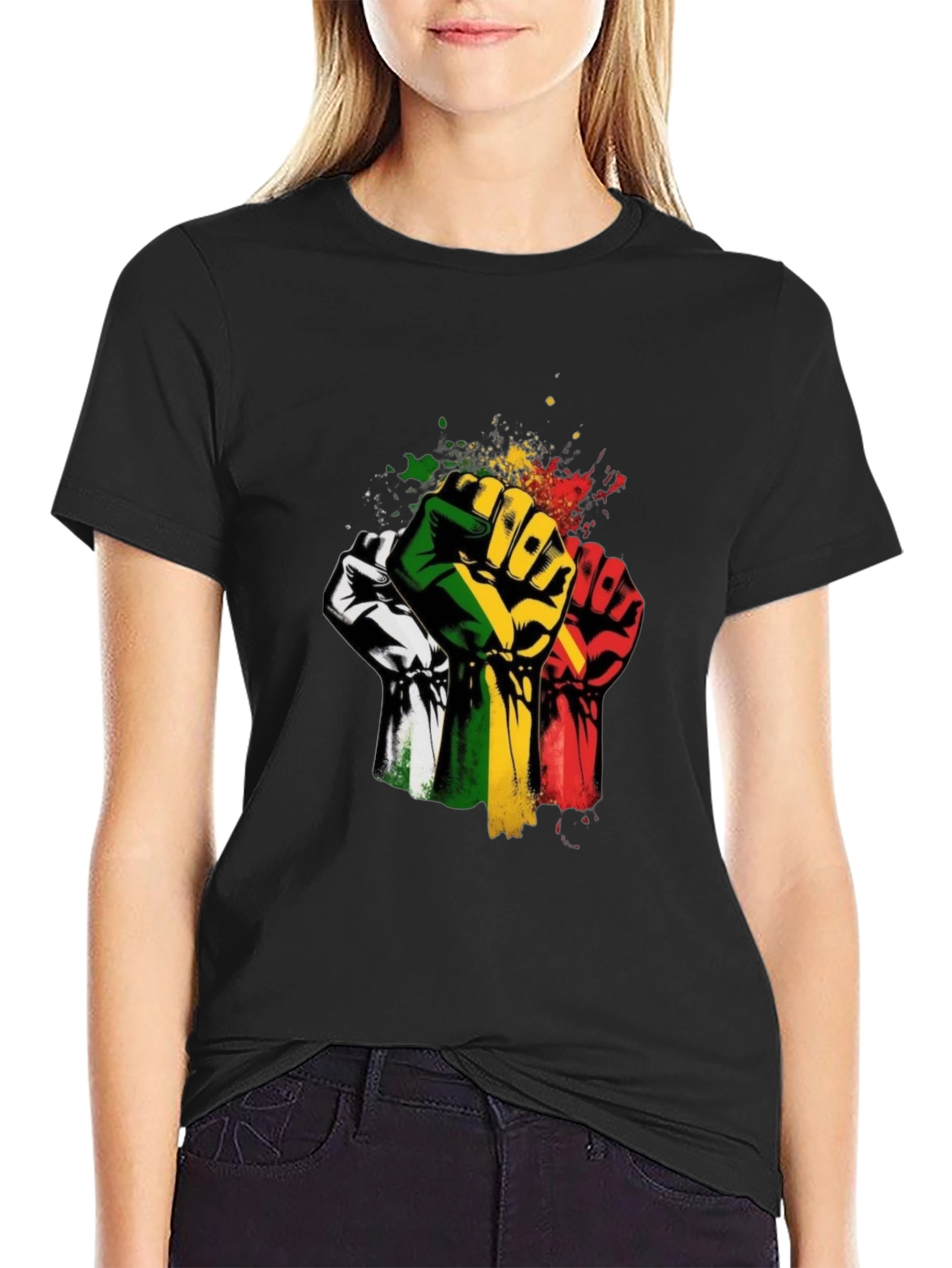 Empowered Fist Graphic T-Shirt - Black