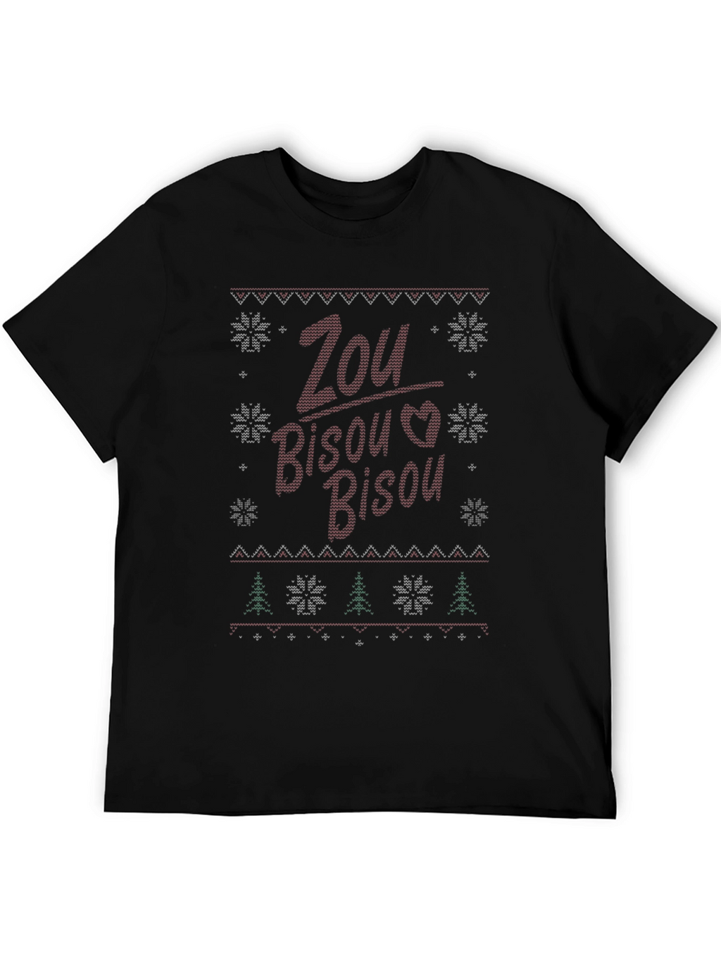 Zou Bisou Ugly Christmas Sweater Style T-Shirt