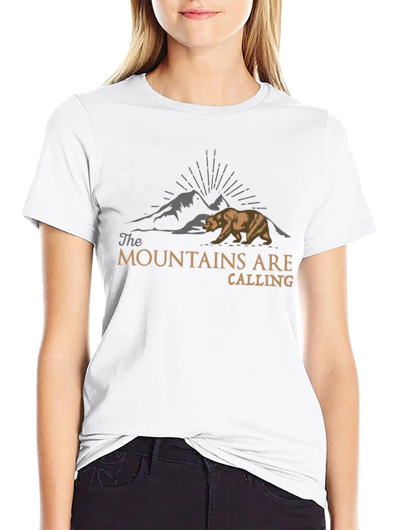 Mountains Are Calling Bear Graphic T-Shirt