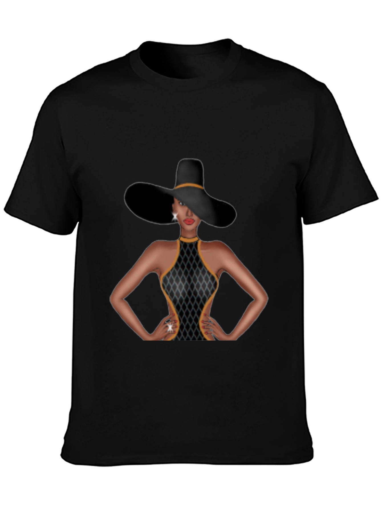 Elegant Woman Graphic Tee - Sophisticated Style