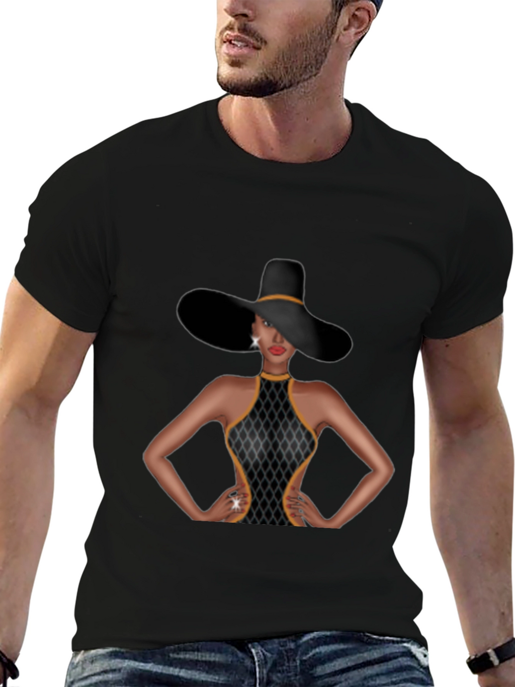 Elegant Woman Graphic Tee - Sophisticated Style