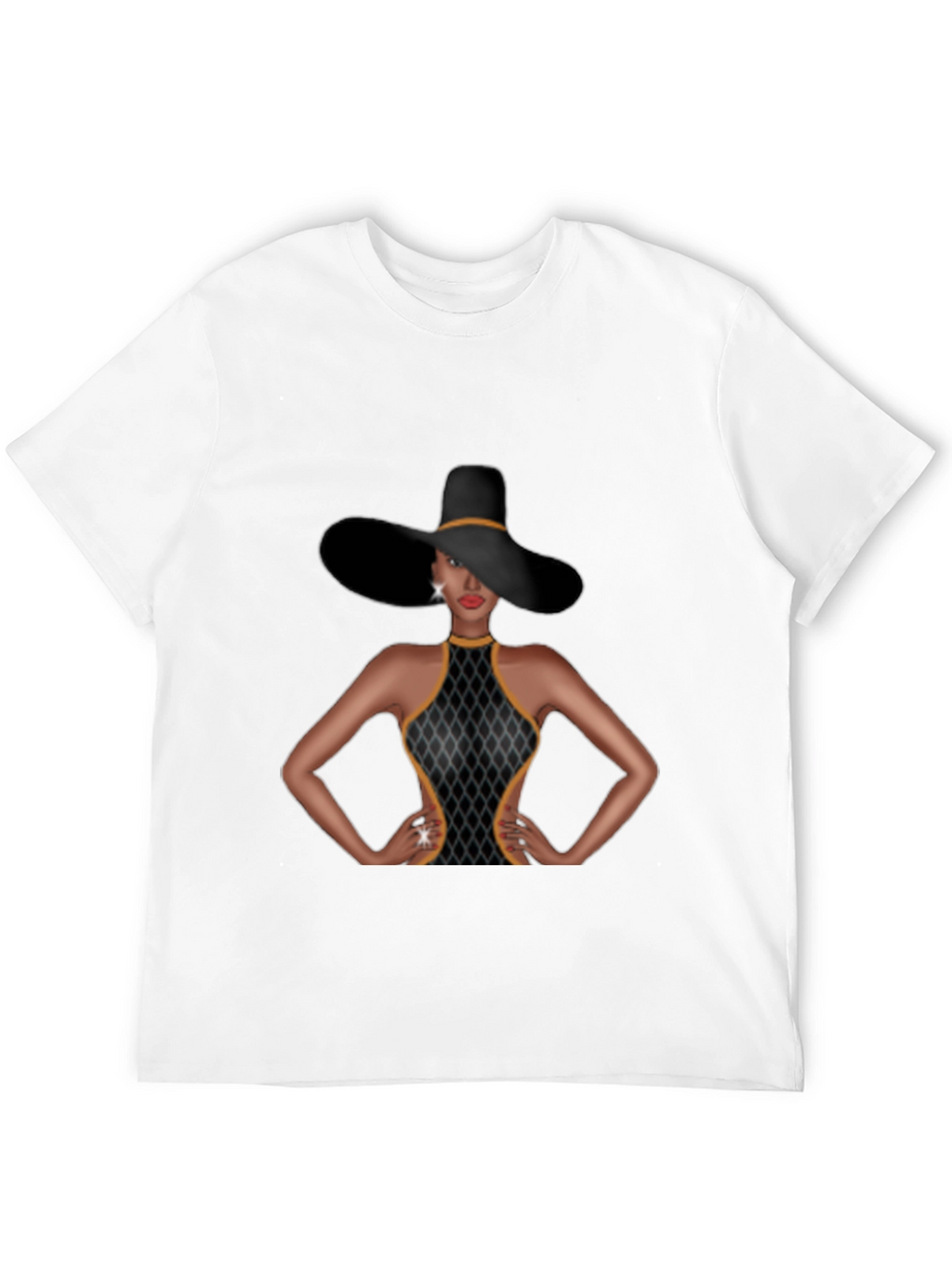 Elegant Woman Graphic Tee - Sophisticated Style