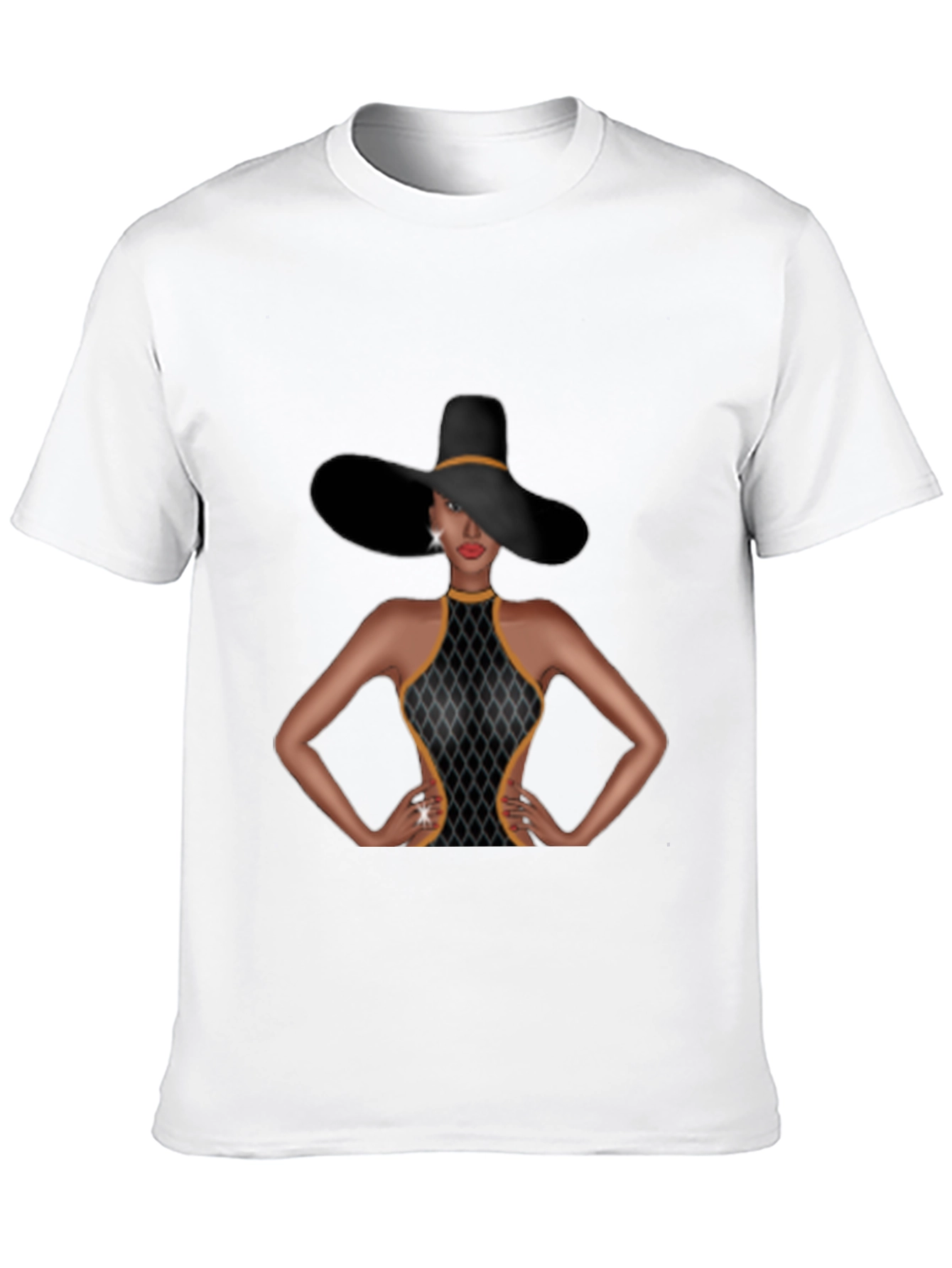 Elegant Woman Graphic Tee - Sophisticated Style
