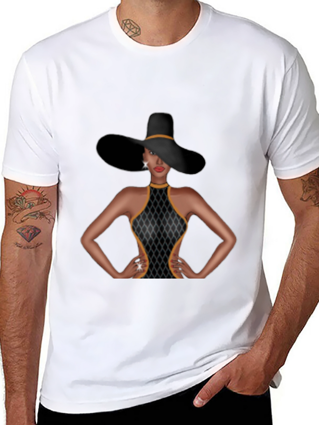 Elegant Woman Graphic Tee - Sophisticated Style