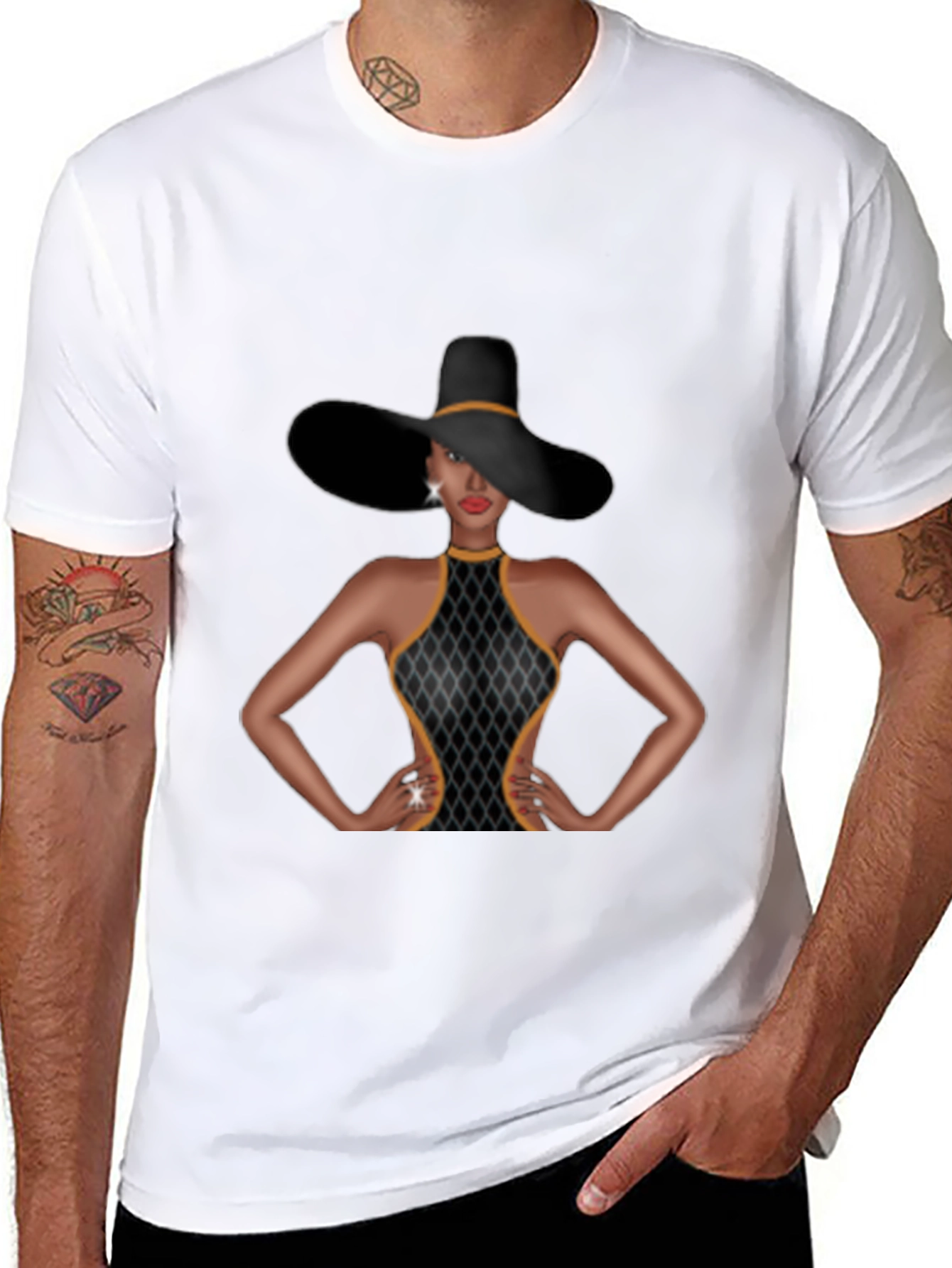 Elegant Woman Graphic Tee - Sophisticated Style