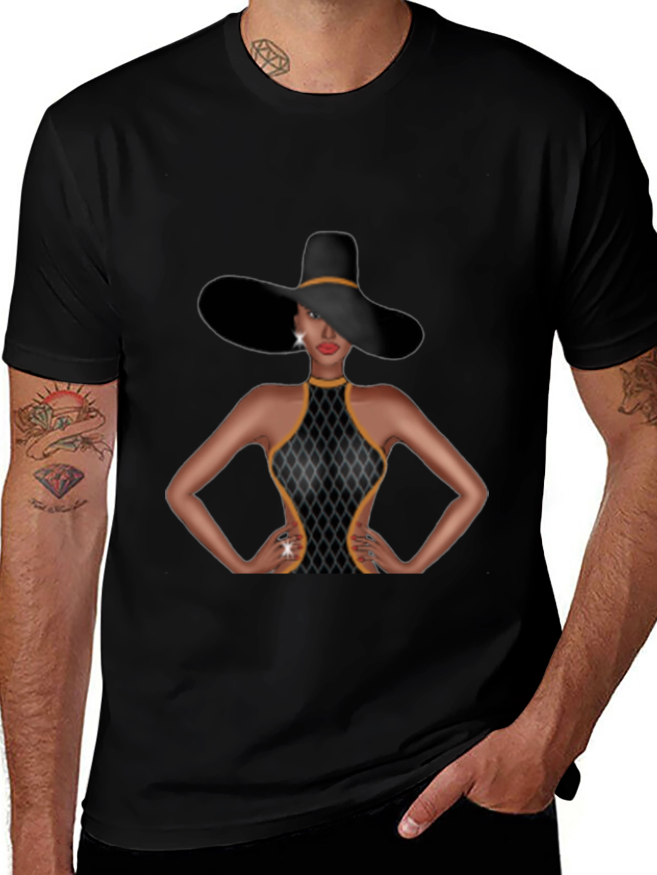 Elegant Woman Graphic Tee - Sophisticated Style
