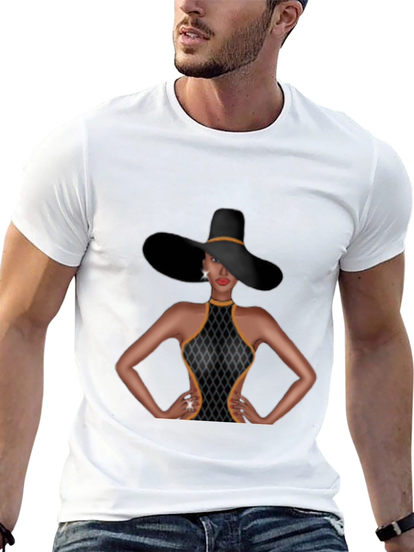 Elegant Woman Graphic Tee - Sophisticated Style