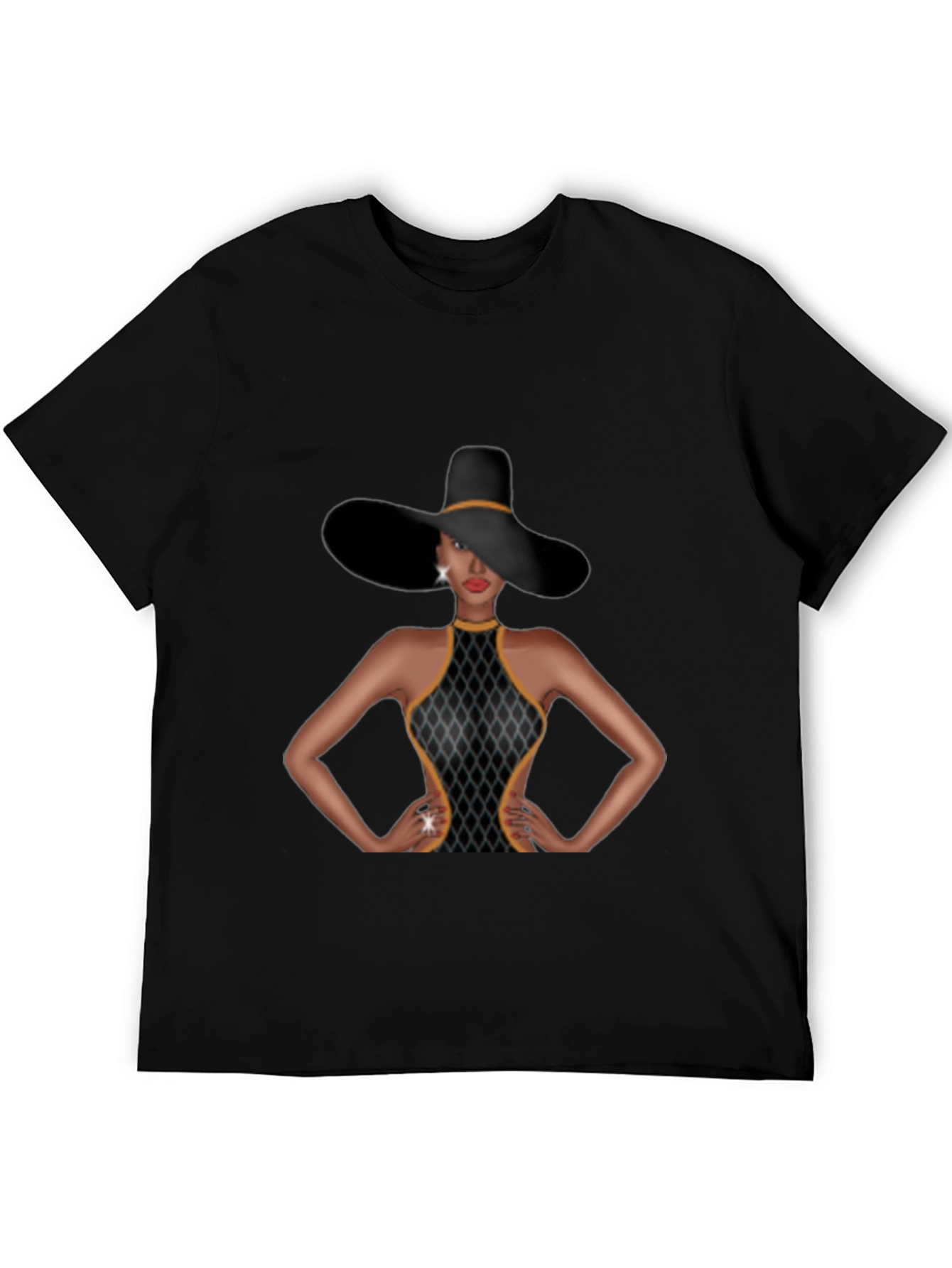 Elegant Woman Graphic Tee - Sophisticated Style
