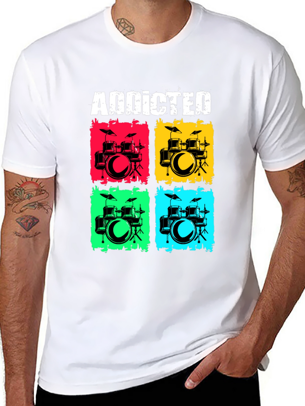 Addicted Drums T-Shirt - Musician Tee