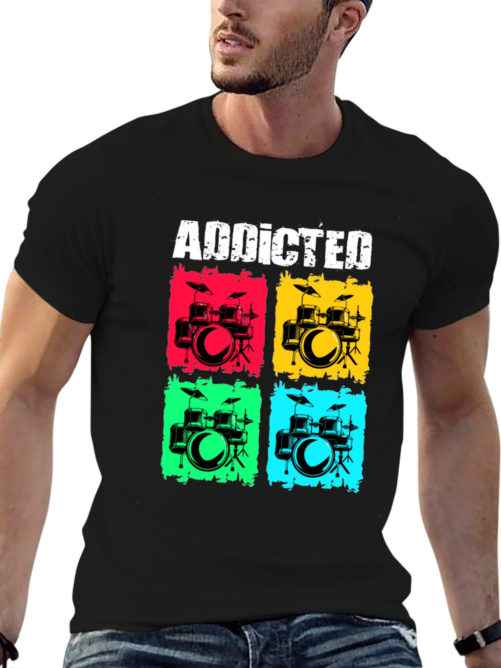 Addicted Drums T-Shirt - Musician Tee