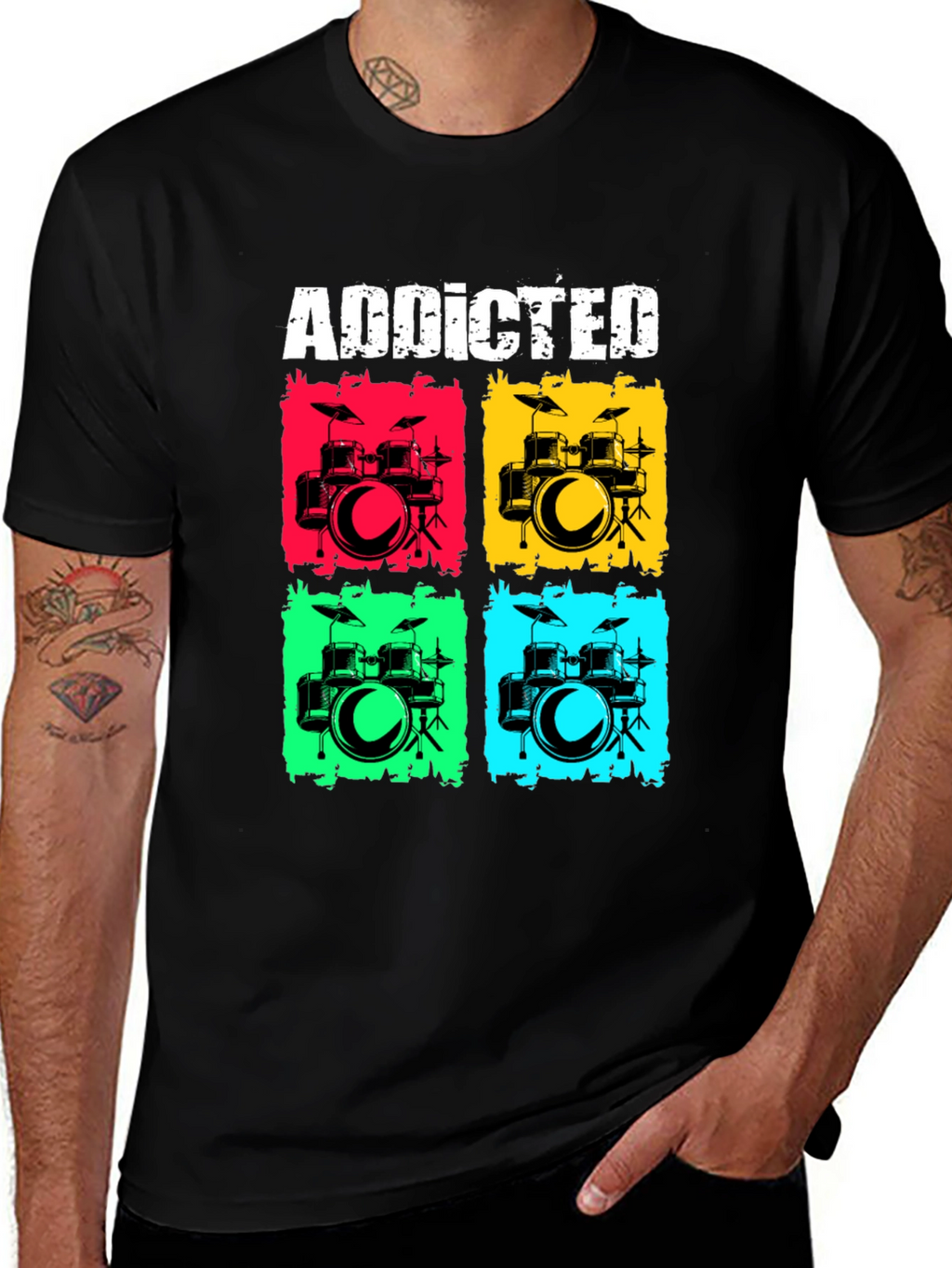 Addicted Drums T-Shirt - Musician Tee