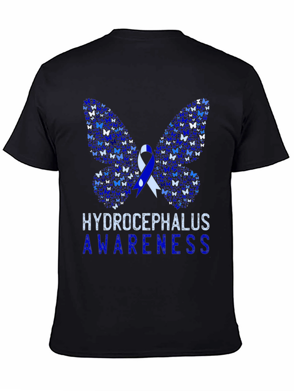 Hydrocephalus Awareness Butterfly Ribbon T-Shirt