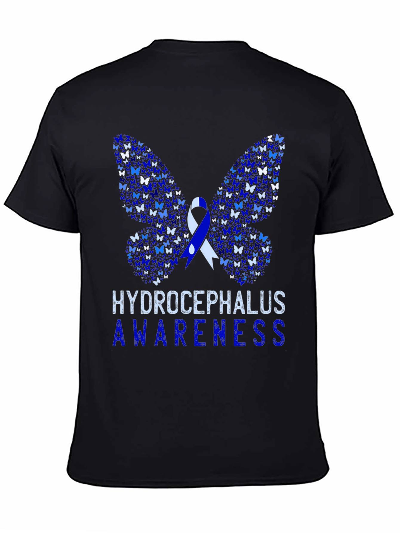 Hydrocephalus Awareness Butterfly Ribbon T-Shirt