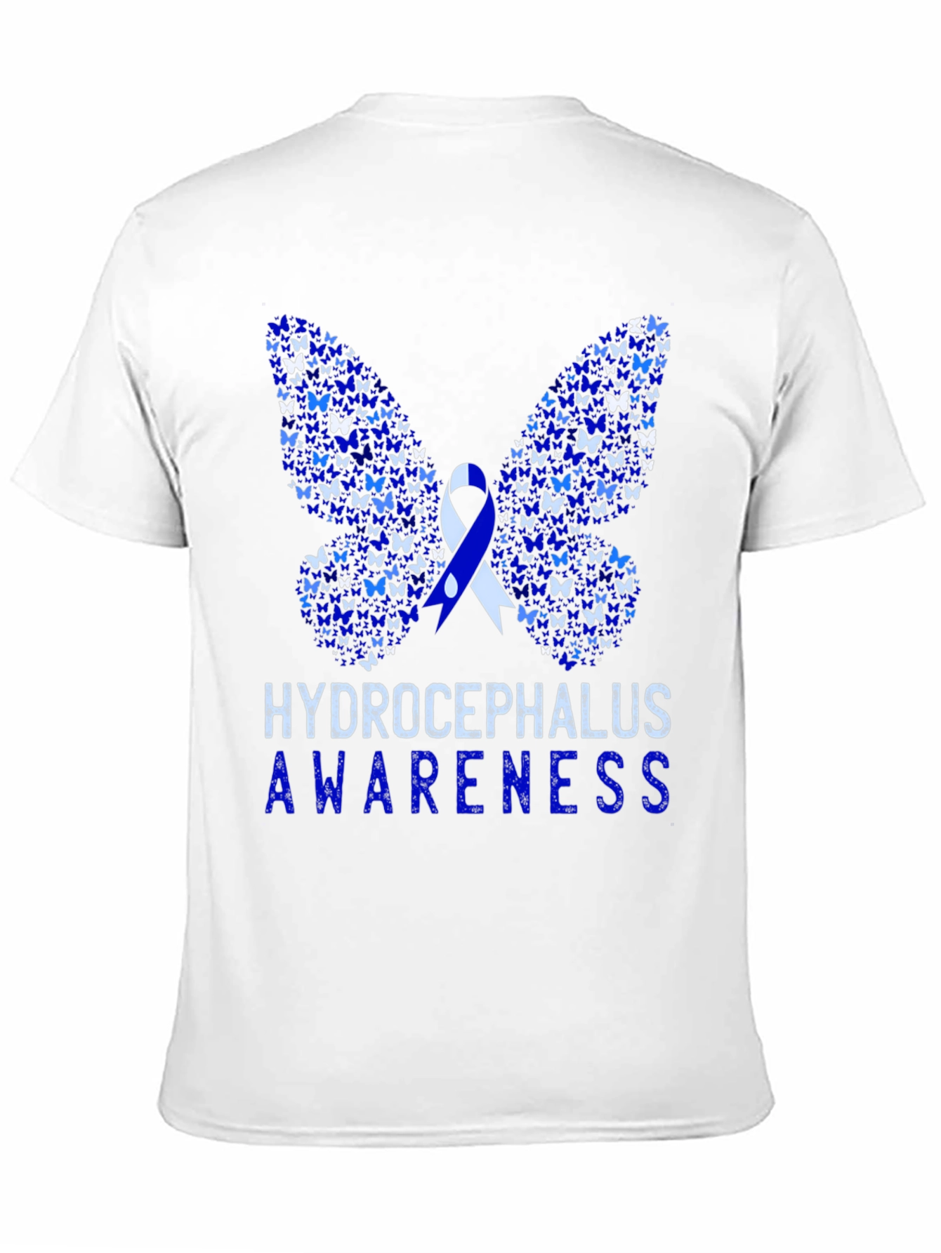 Hydrocephalus Awareness Butterfly Ribbon T-Shirt