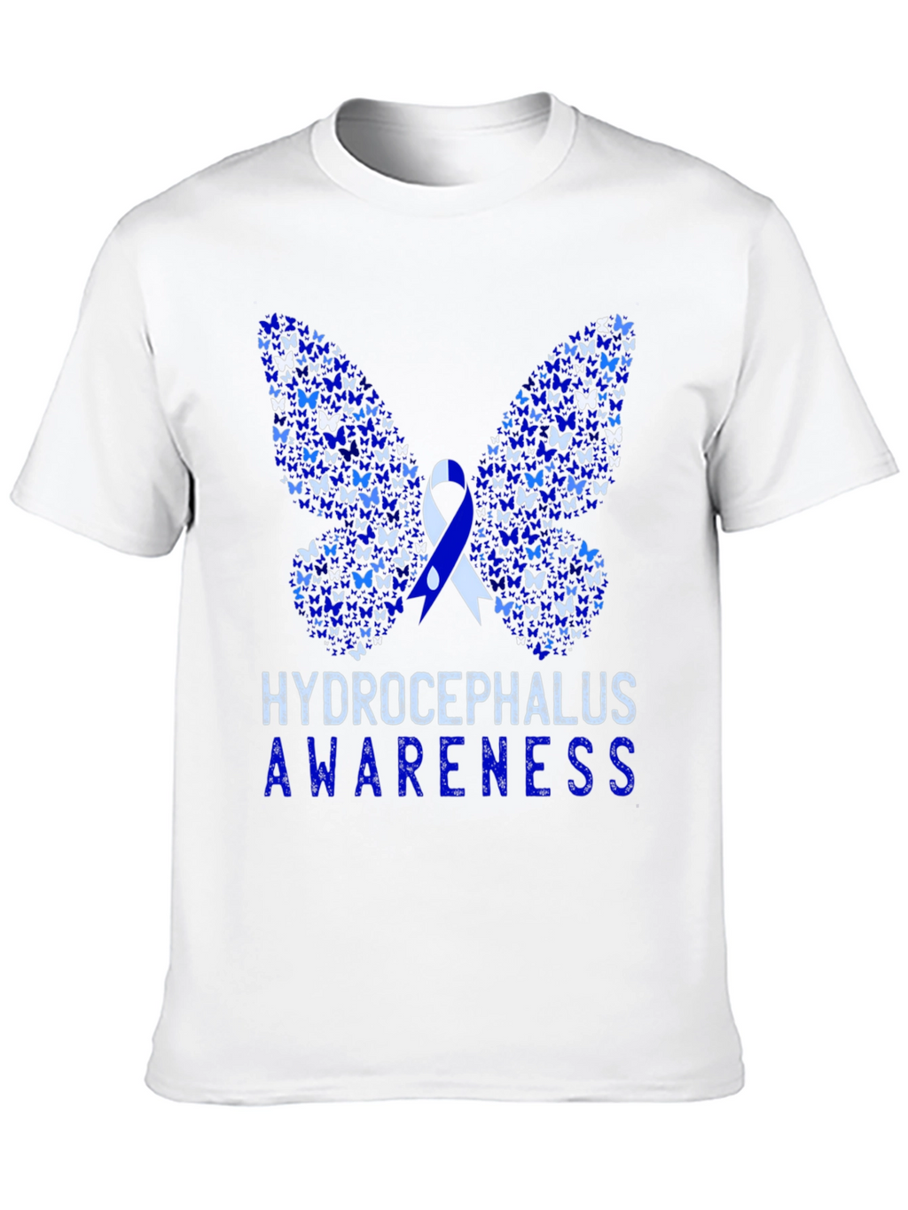Hydrocephalus Awareness Butterfly Ribbon T-Shirt