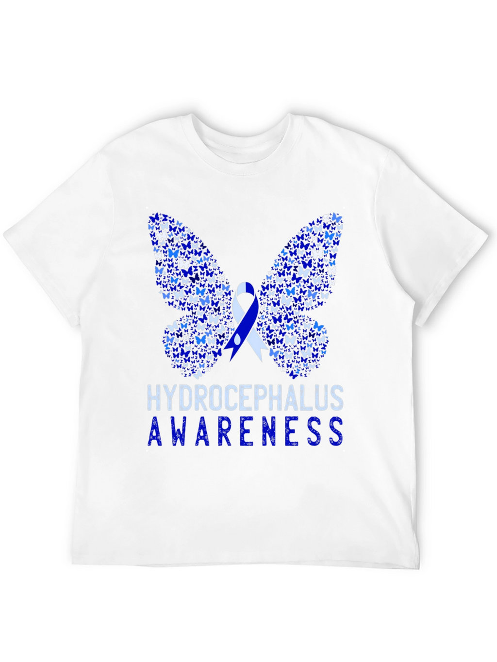 Hydrocephalus Awareness Butterfly Ribbon T-Shirt