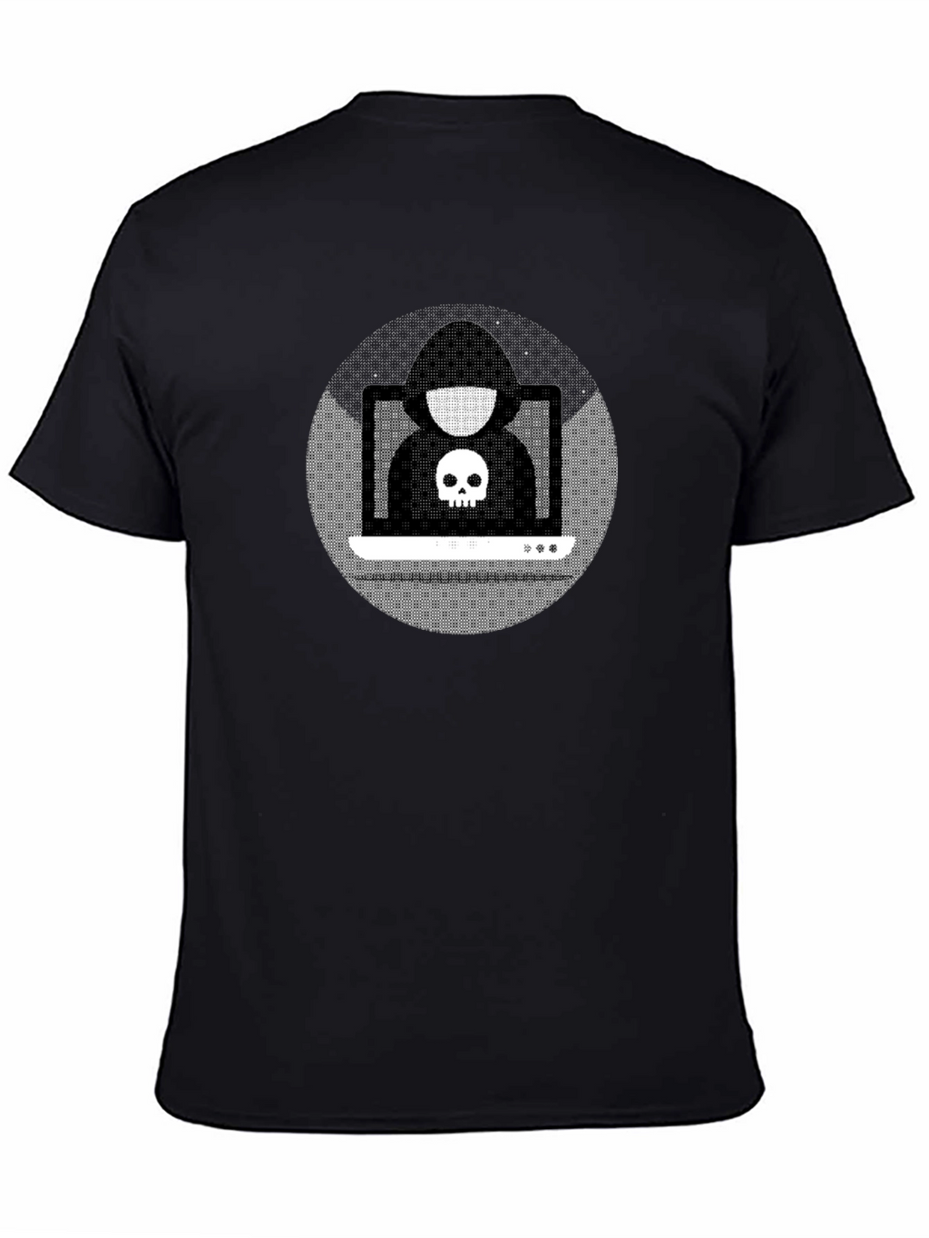 Hacker Skull Graphic Black T-Shirt