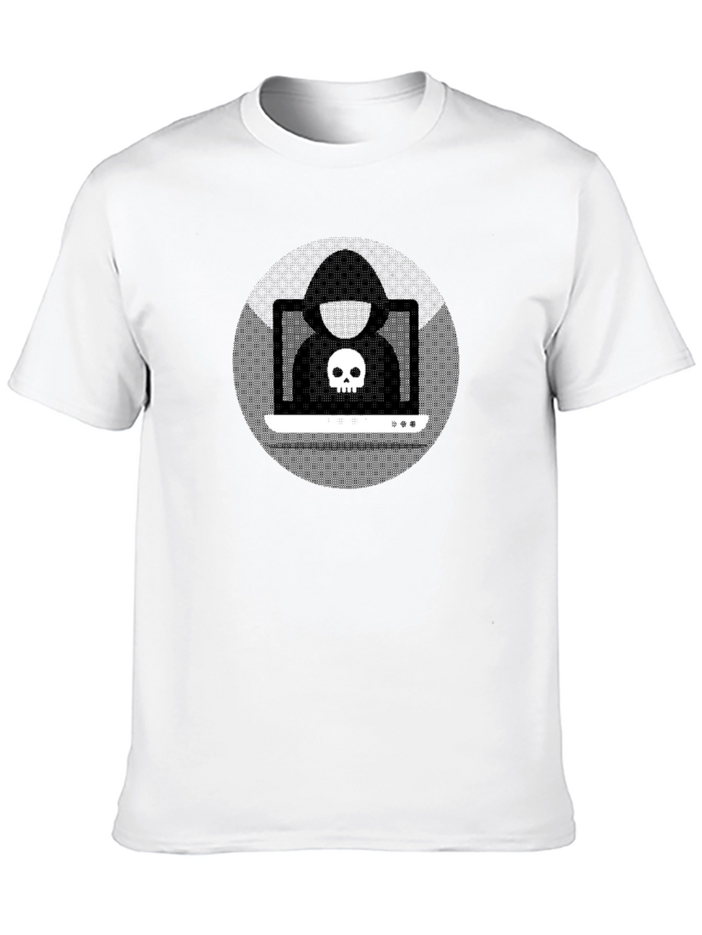 Hacker Skull Graphic Black T-Shirt