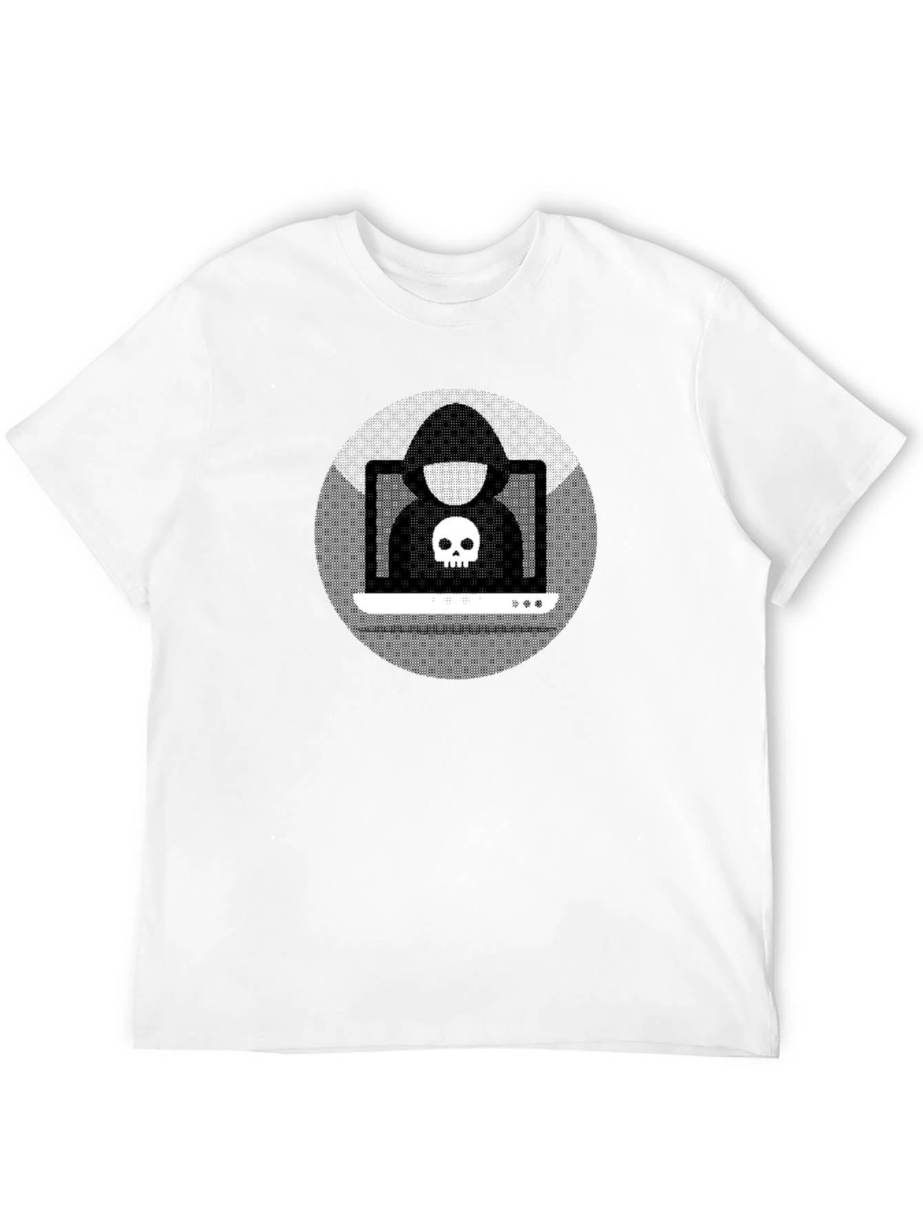 Hacker Skull Graphic Black T-Shirt
