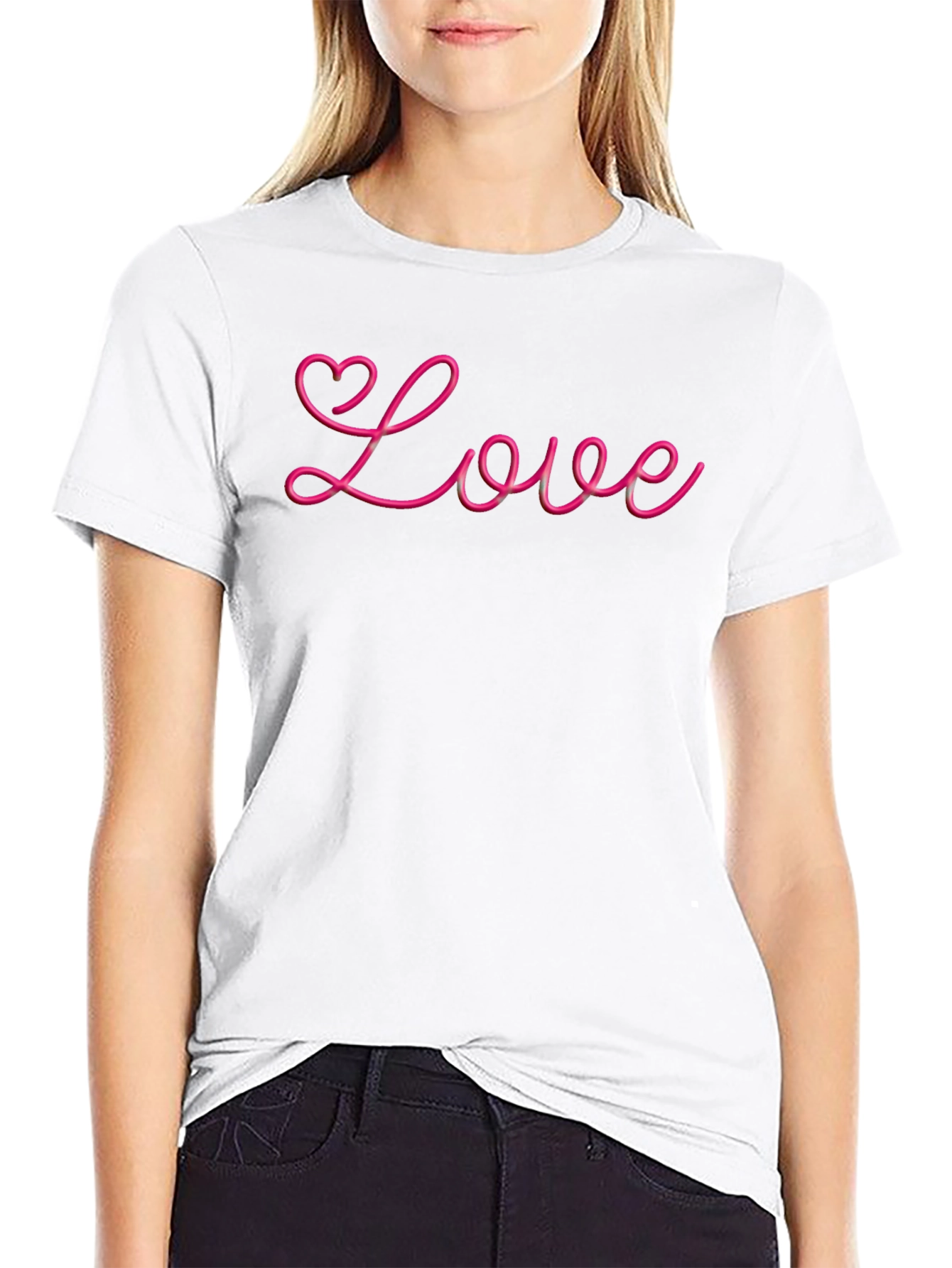 Love Heart Graphic Tee - Stylish Black T-Shirt