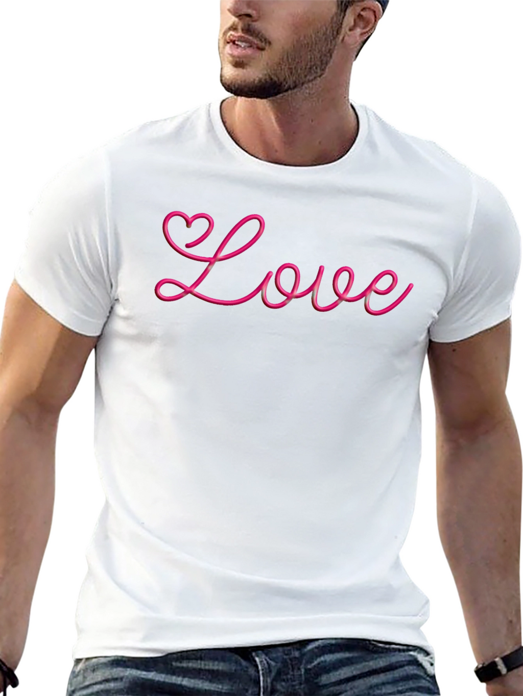 Love Heart Graphic Tee - Stylish Black T-Shirt